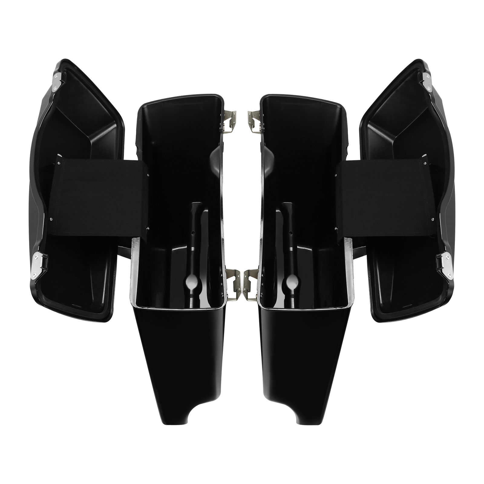 5" Vivid Black Stretched Extended Hard Saddlebags Fit For Harley Touring 93-13