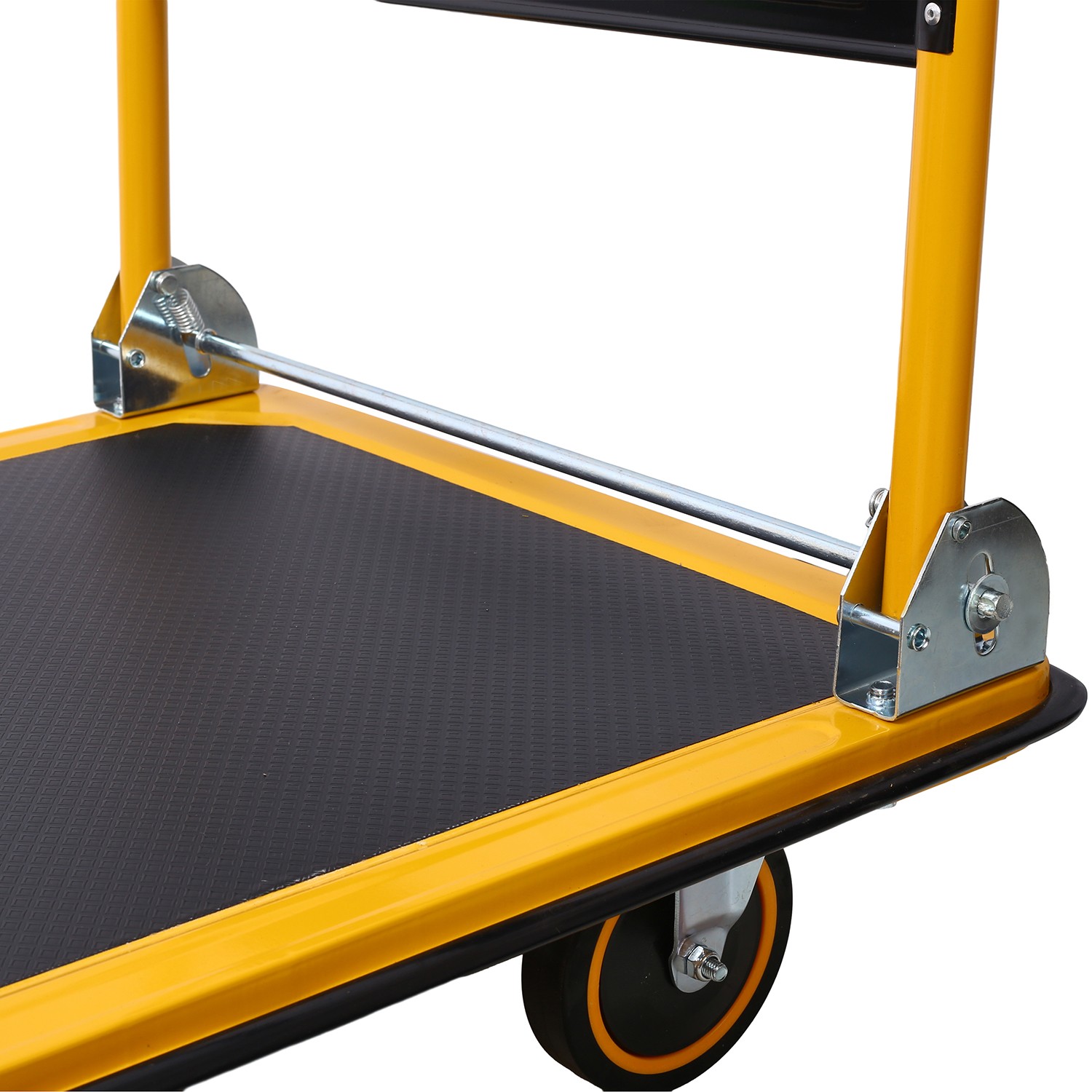 Foldable Platform Truck Push Dolly 330 lb. Weight Capacity Black and Yellow
