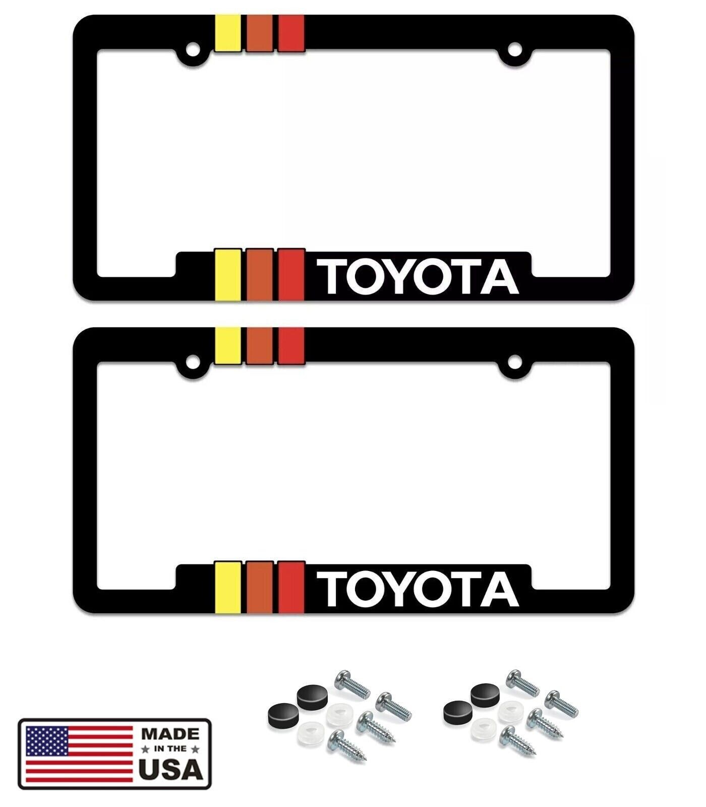 Toyota-Retro-Style-License-Plate-Frame-TRD-Offroad-Tacoma-FJ-Cruiser-4x4