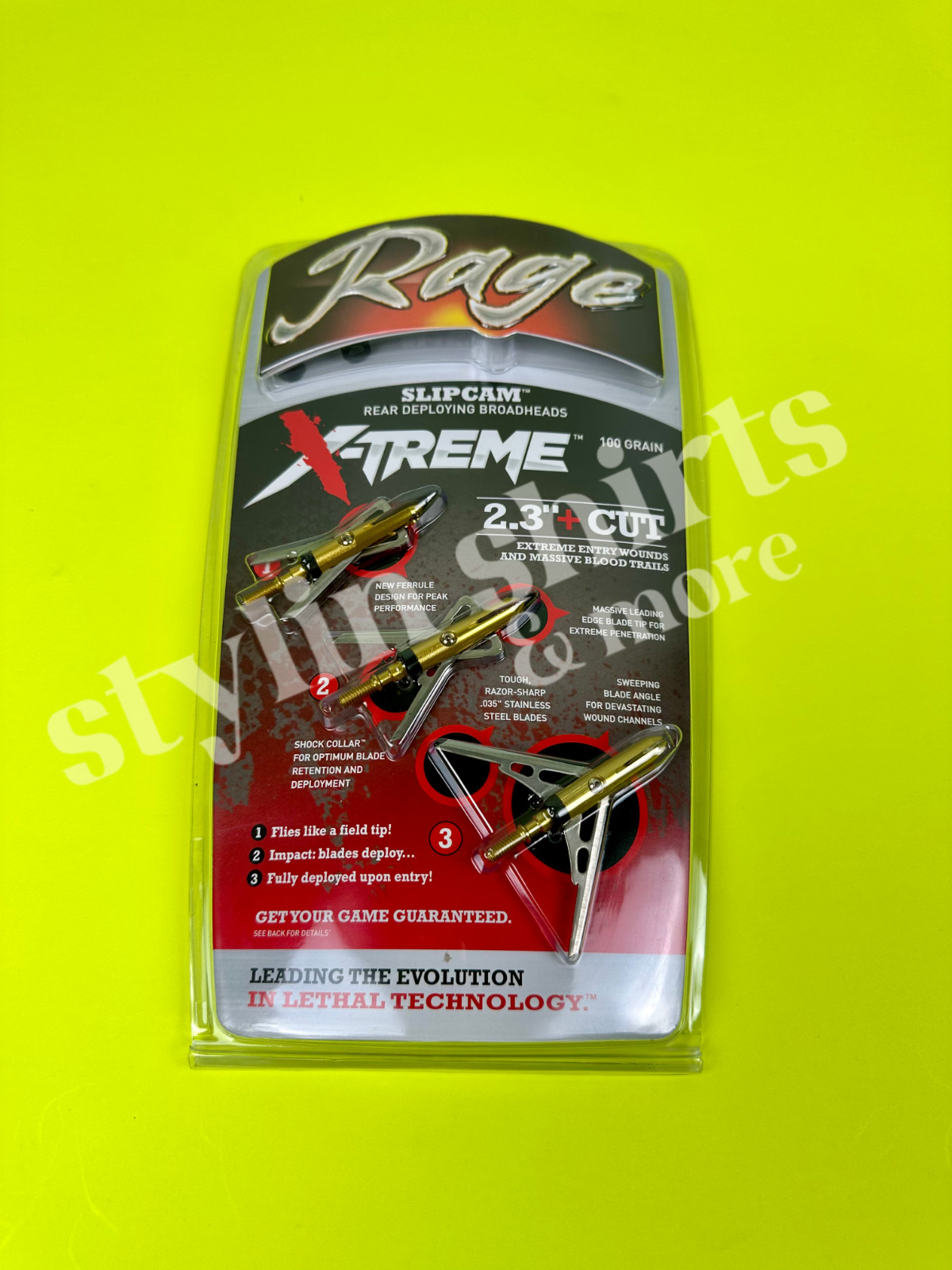 ONE RAGE Slipcam X-TREME extreme 2"+ cut mechanical 2 blade broadheads 100 grain