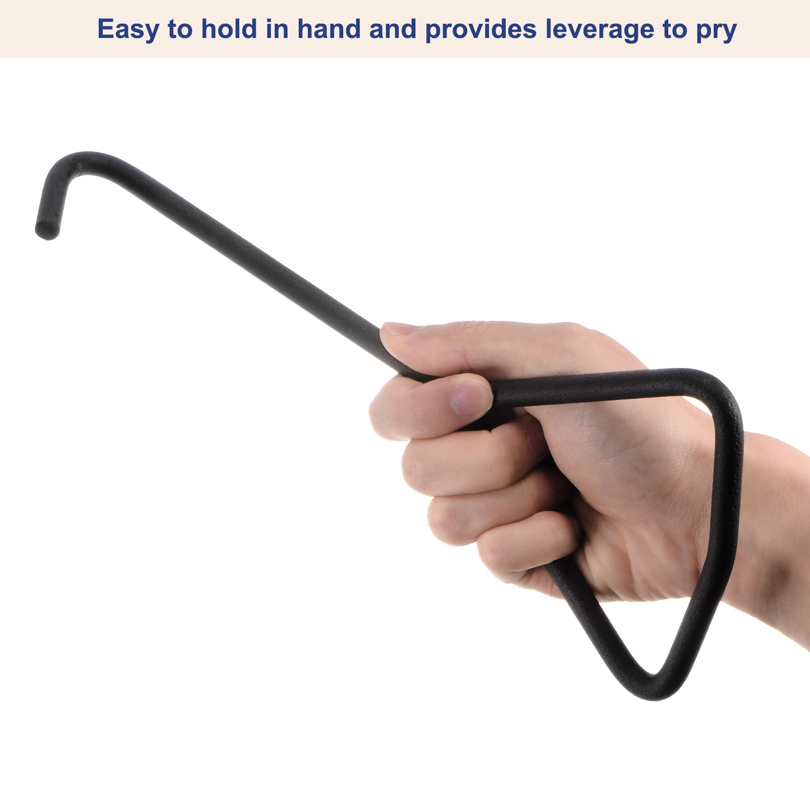 2pcs 9.8" Manhole Hook for Manhole Covers Storm Drain Cover Carbon Steel Black