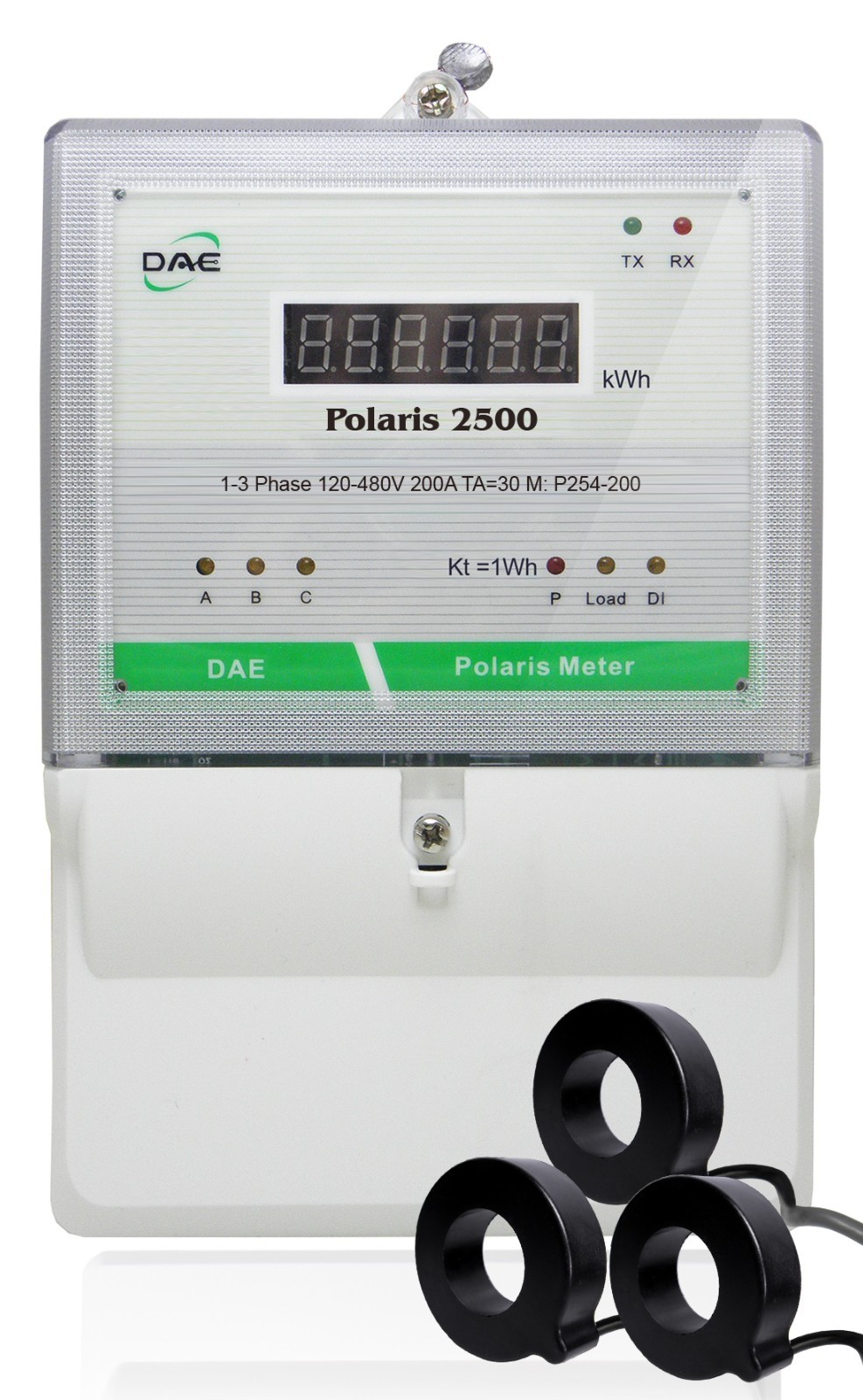 DAE P254-200-S KIT, UL kWh Smart Submeter, 3P4W, 200A, 120-480V, 3 CTs, RS485