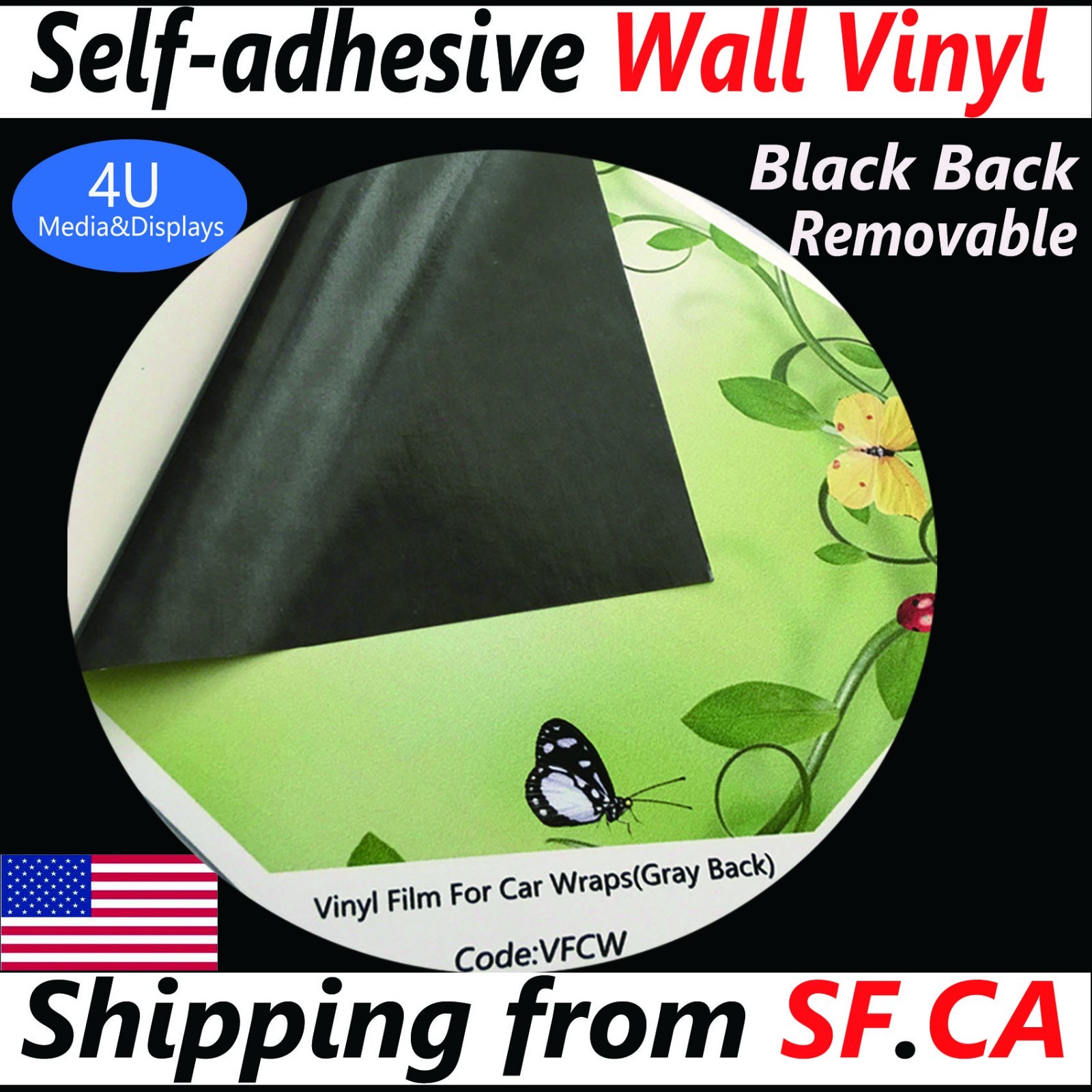 54" x 165'，3.15mil，Self-adhesive Removable Printing Cutting Vinyl Film,Gray Back