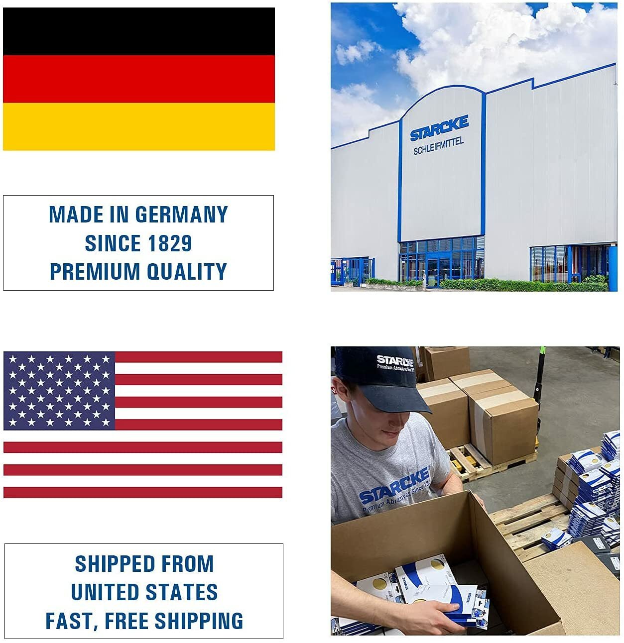 Starcke Premium 5 Inch No Hole Film Hook and Loop Grip Sanding Discs