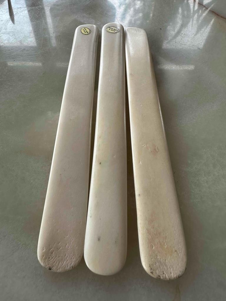 Vintage Beer Foam Scraper Appears To Maybe Be Bone/Wood ? Lot of 3