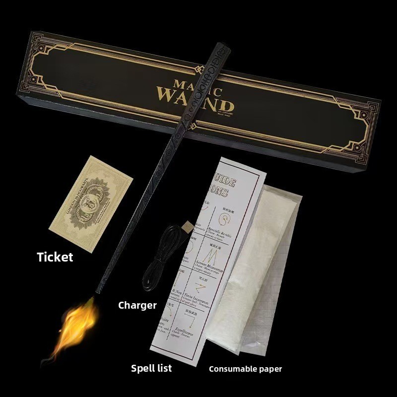 Incendio Magic Wand: Real Fireball Shooting Wizard Prop Premium Cosplay Gift boy