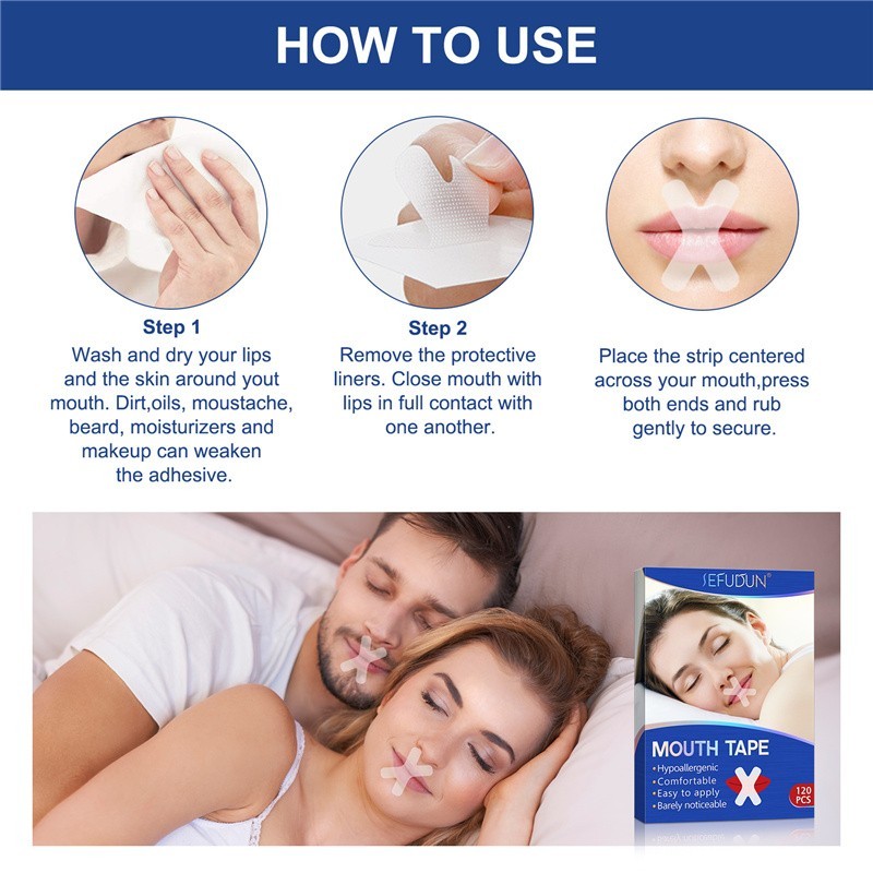 Mouth Tape Strips – Comfortable Nasal Breathing Night