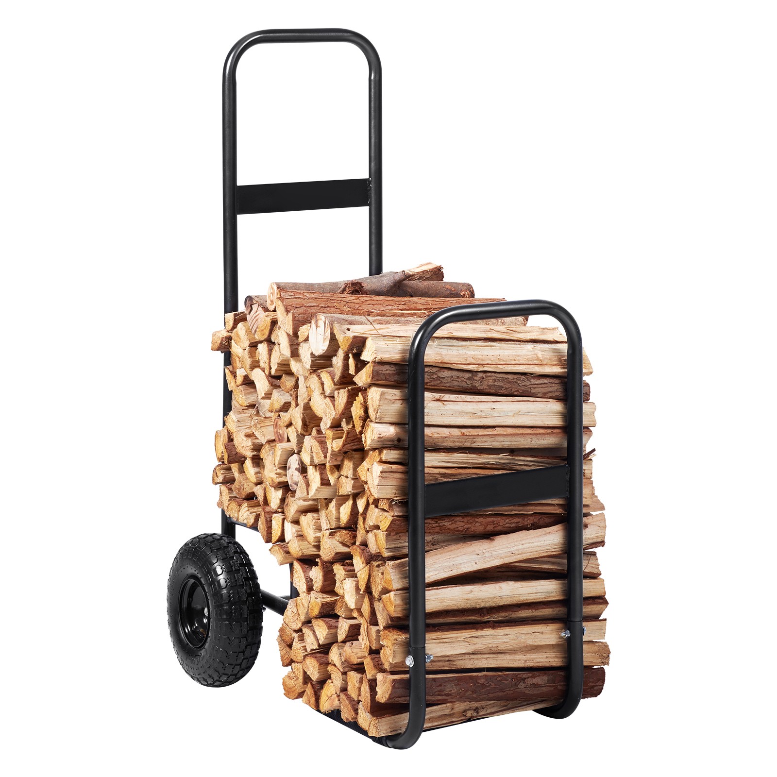 Firewood Log Cart Wood Mover Hauler 250lbs Capacity on Rubber Wheels Dolly