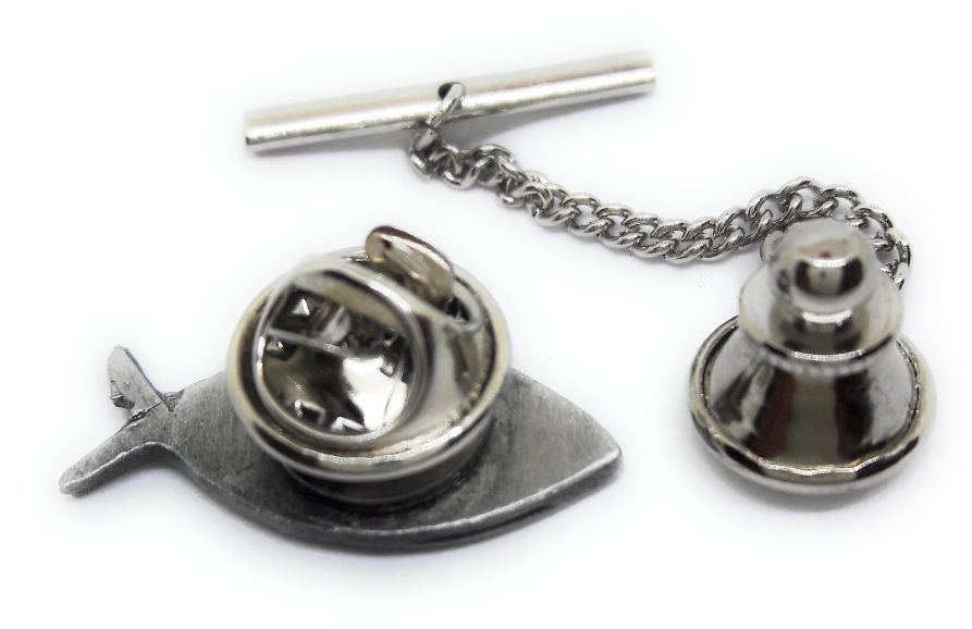 PEWTER CHRISTIEN INSIGNIA TIE TACK / LAPEL PIN