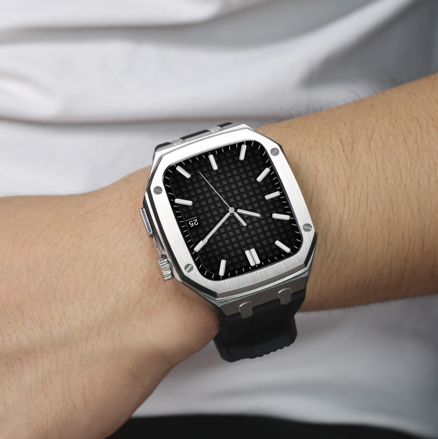 For Apple Watch 9 8 7 6 Mod Kit Armor Protective Case Band Strap Cover 44mm 45mm