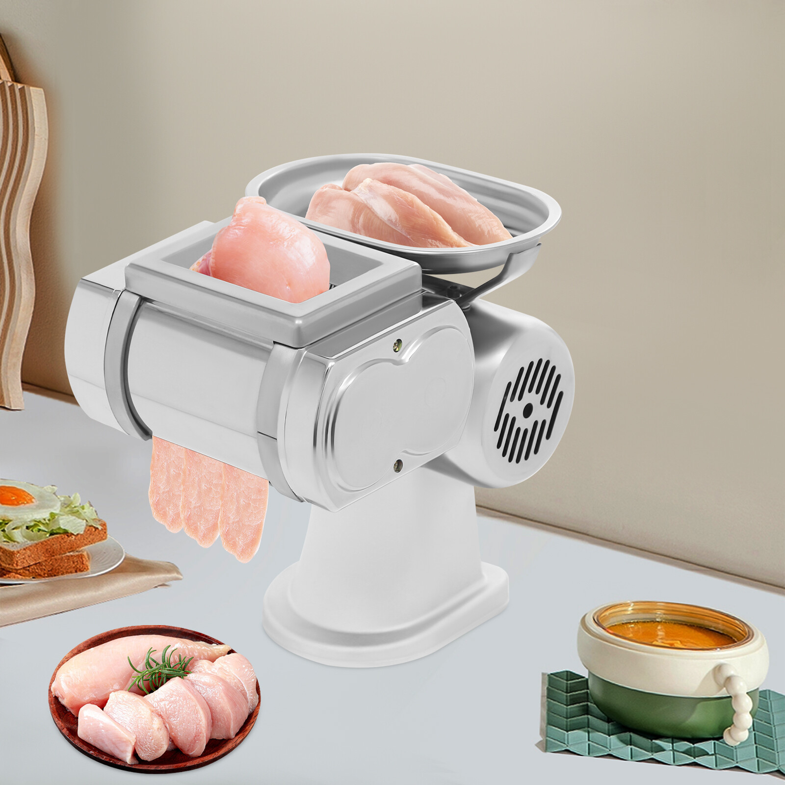 600W Meat Cutter Machine 2.5mm Thickness Electric Meat Cutter Food Slicer Cutter