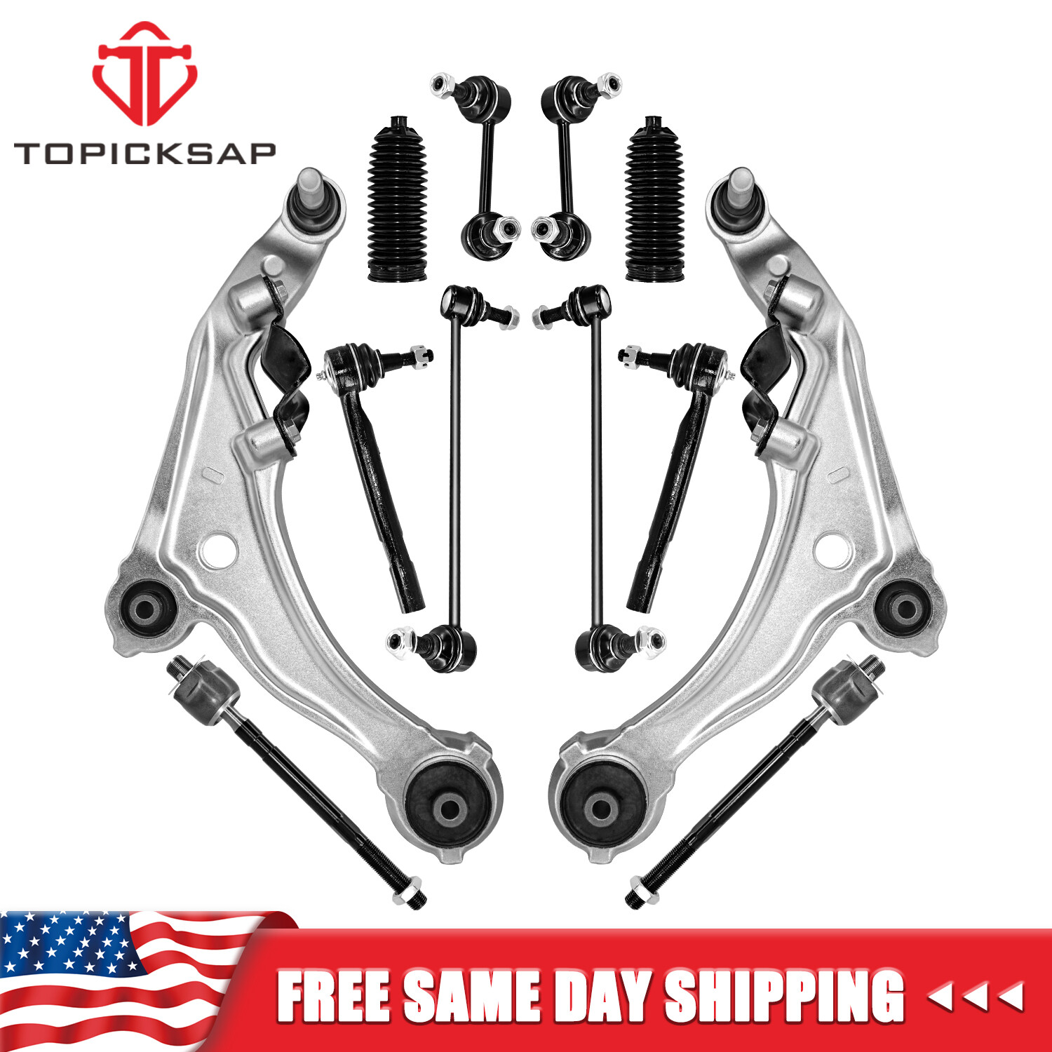 Front Lower Control Arm Tie Rod Sway Bar 12pc Kit For Nissan Maxima 2009-2014