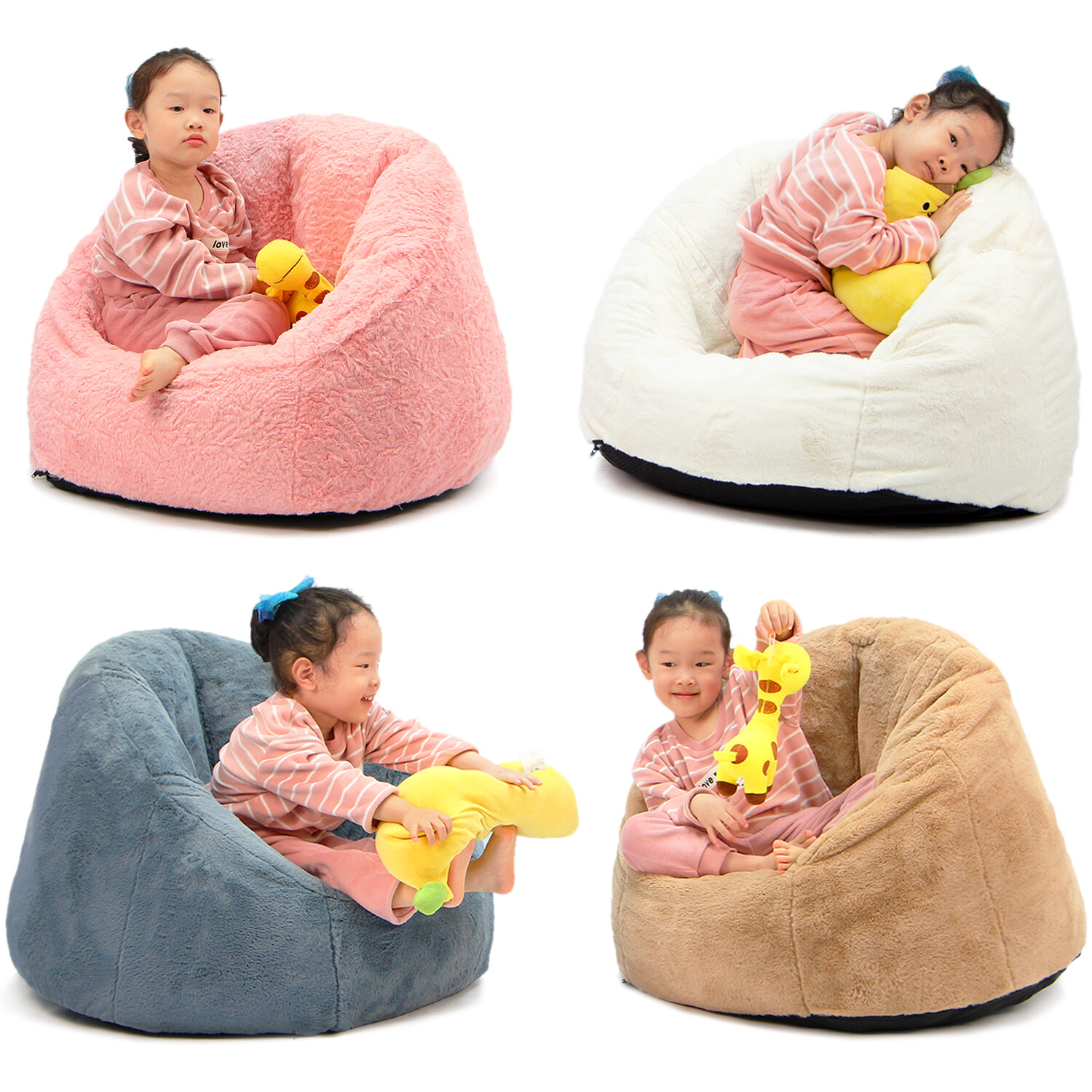 N&V Kids Bean Bag Chair, Girls & Boys Bean Bag Sofa Foam Filler, Kids Sofa Chair