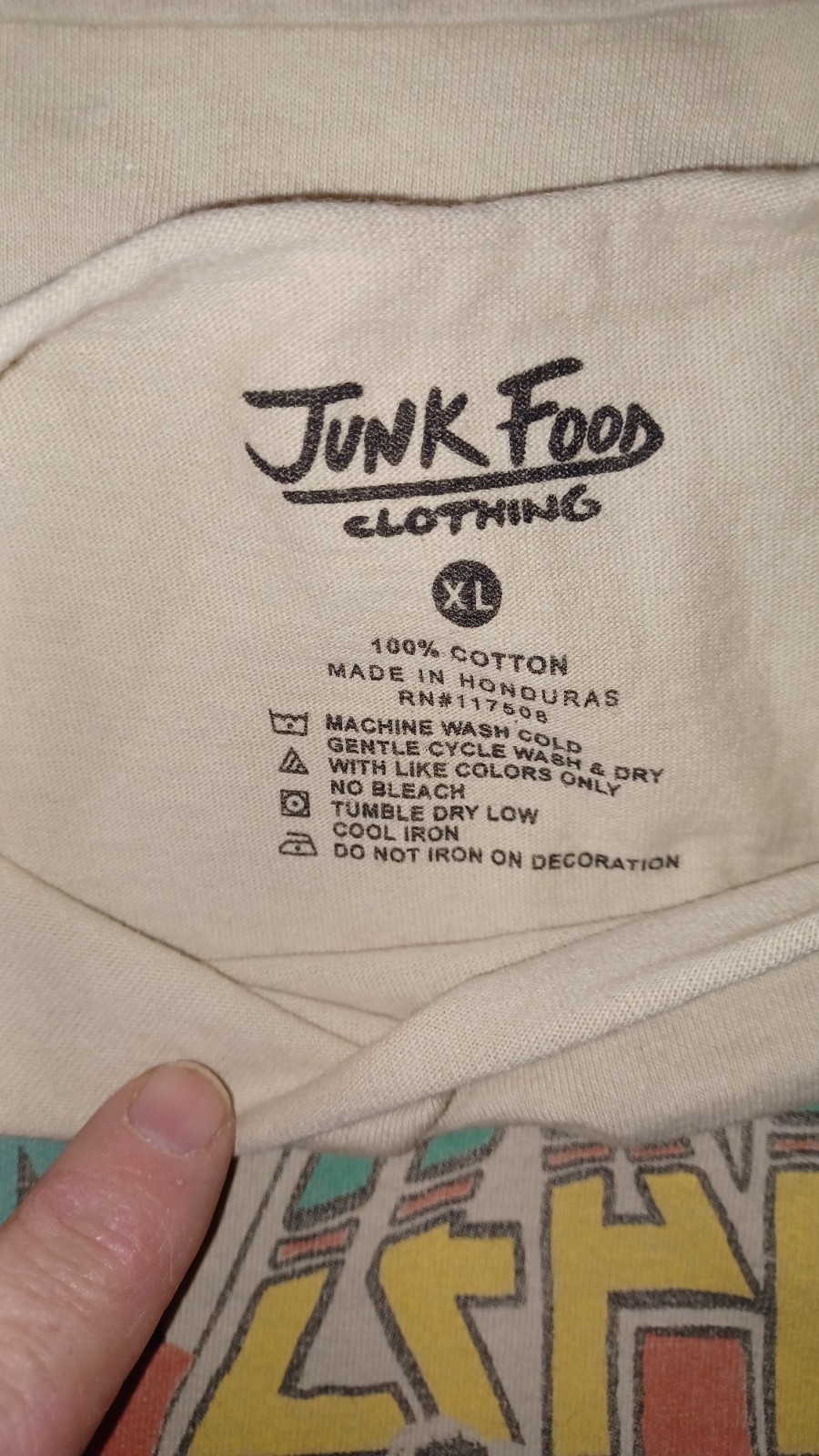 Junk Food Women's Tan Short Sleeve XL Def Leppard T-Shirt 1988. Oversized