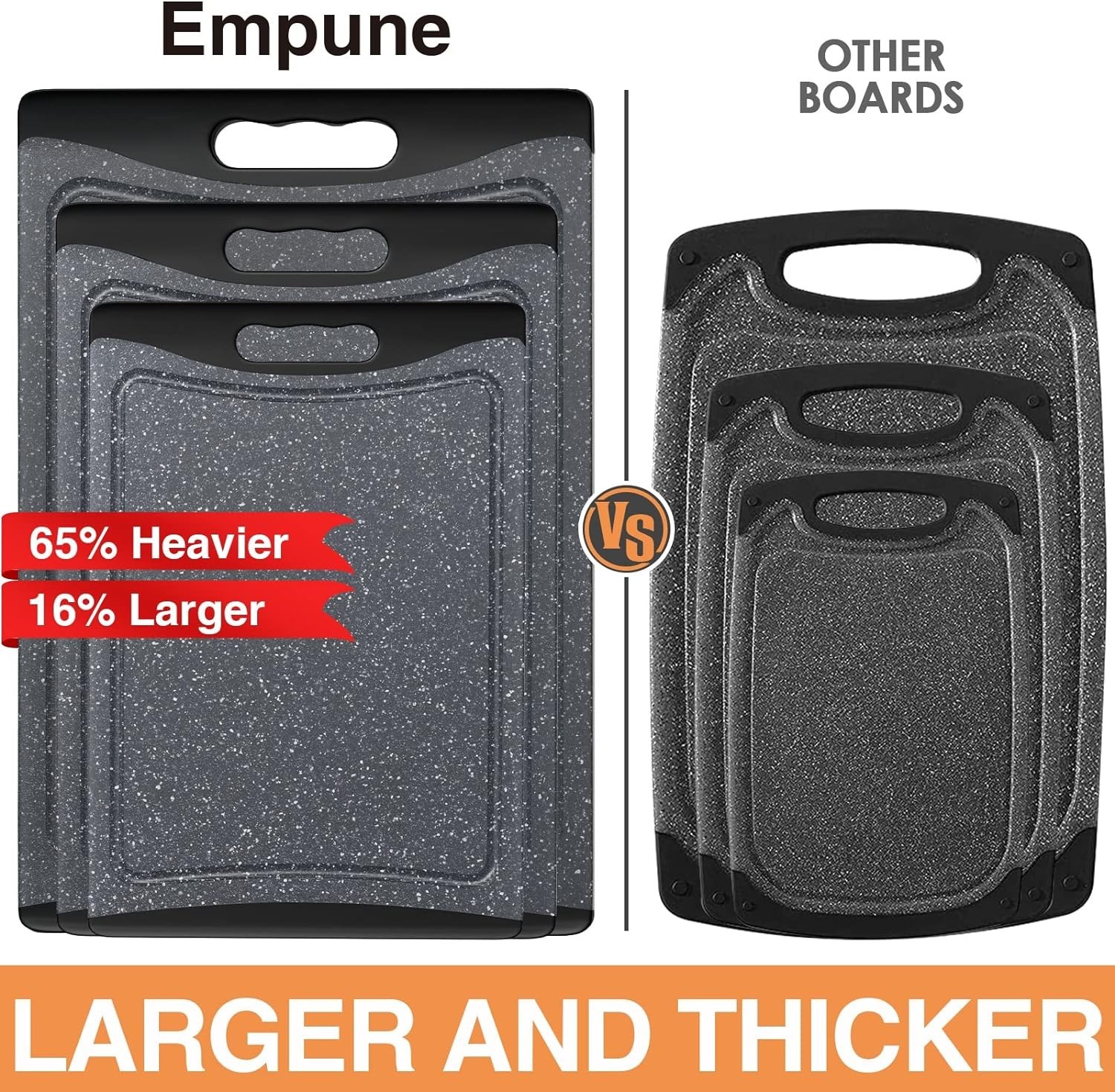 Extra Large Cutting Boards, Plastic Cutting Boards for Kitchen (Set of 3)