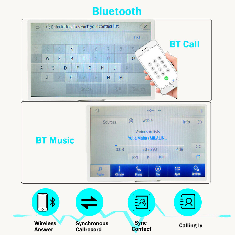 OEM SYNC 2 to SYNC 3 3.4 Upgrade Carplay Kit Fit for Ford Sync3 NA223 Navigation