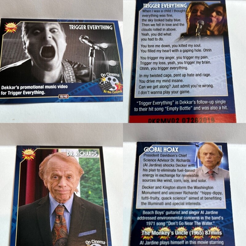 On Cinema at the Cinema Second Edition 2 Trading Cards You Pick 'Em