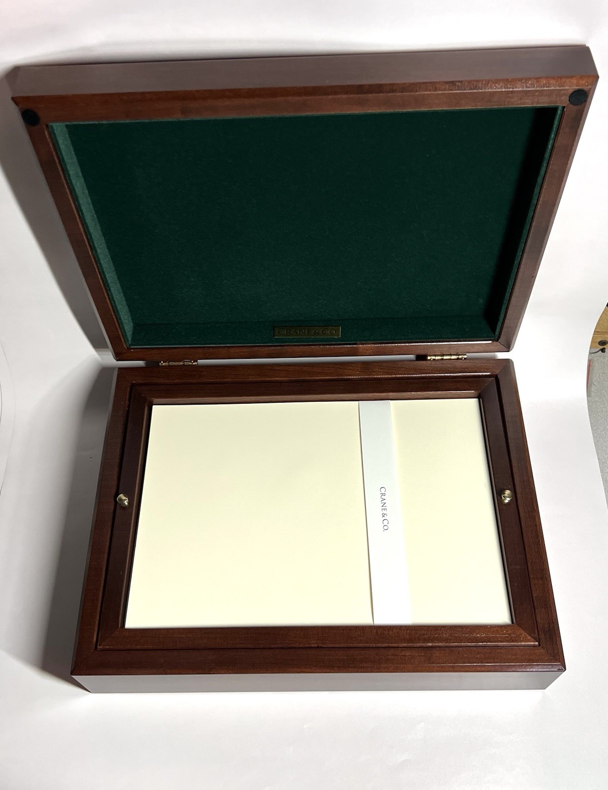 Crane & Co. Large Stationery Cherry Box / Hand made /VHTF