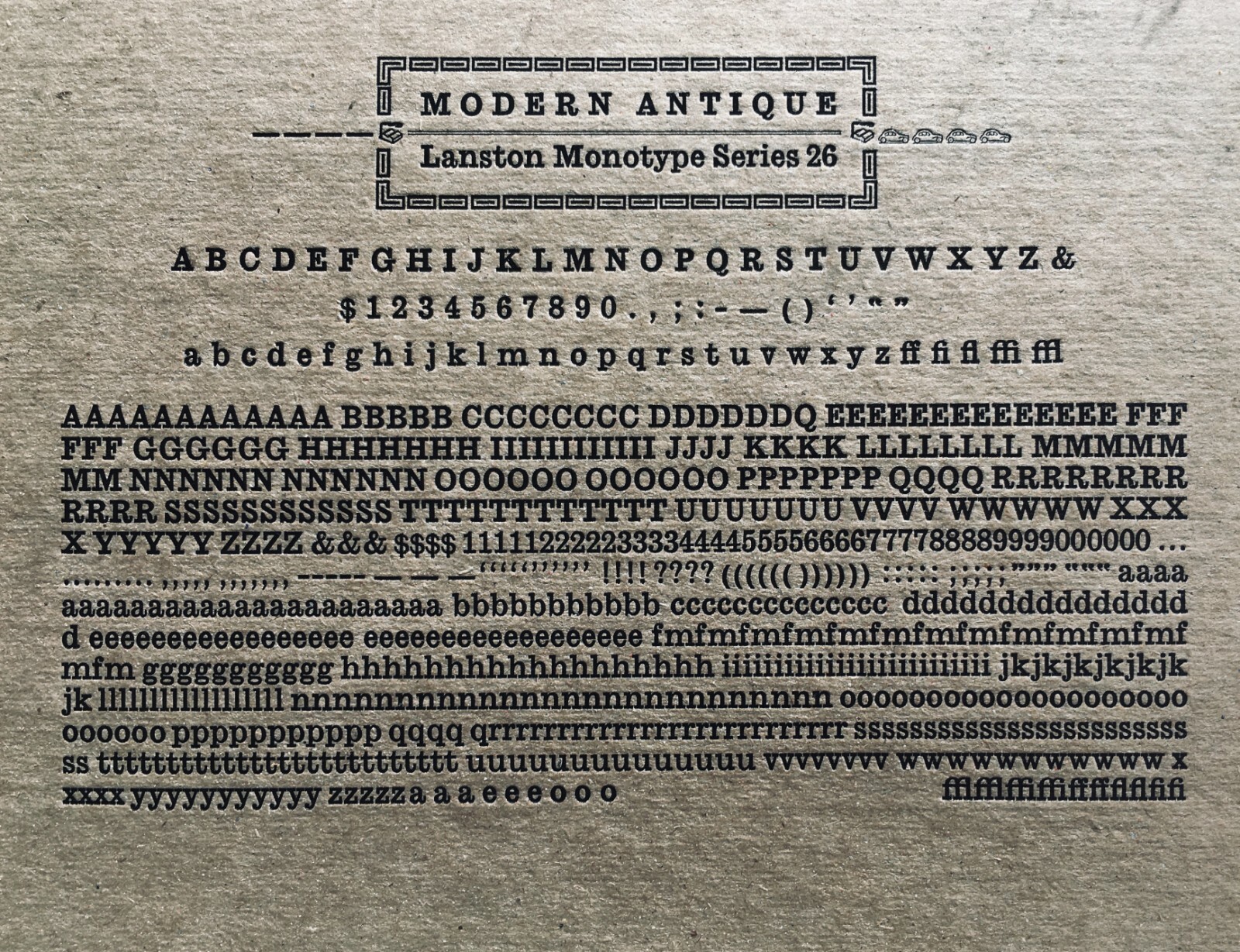 New Letterpress Type - 12 point Modern Antique