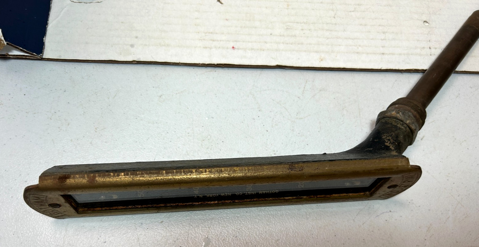 Antique Steam Boiler Steampunk Thermometer Gotham Industrial, 550 F Cast Bronze