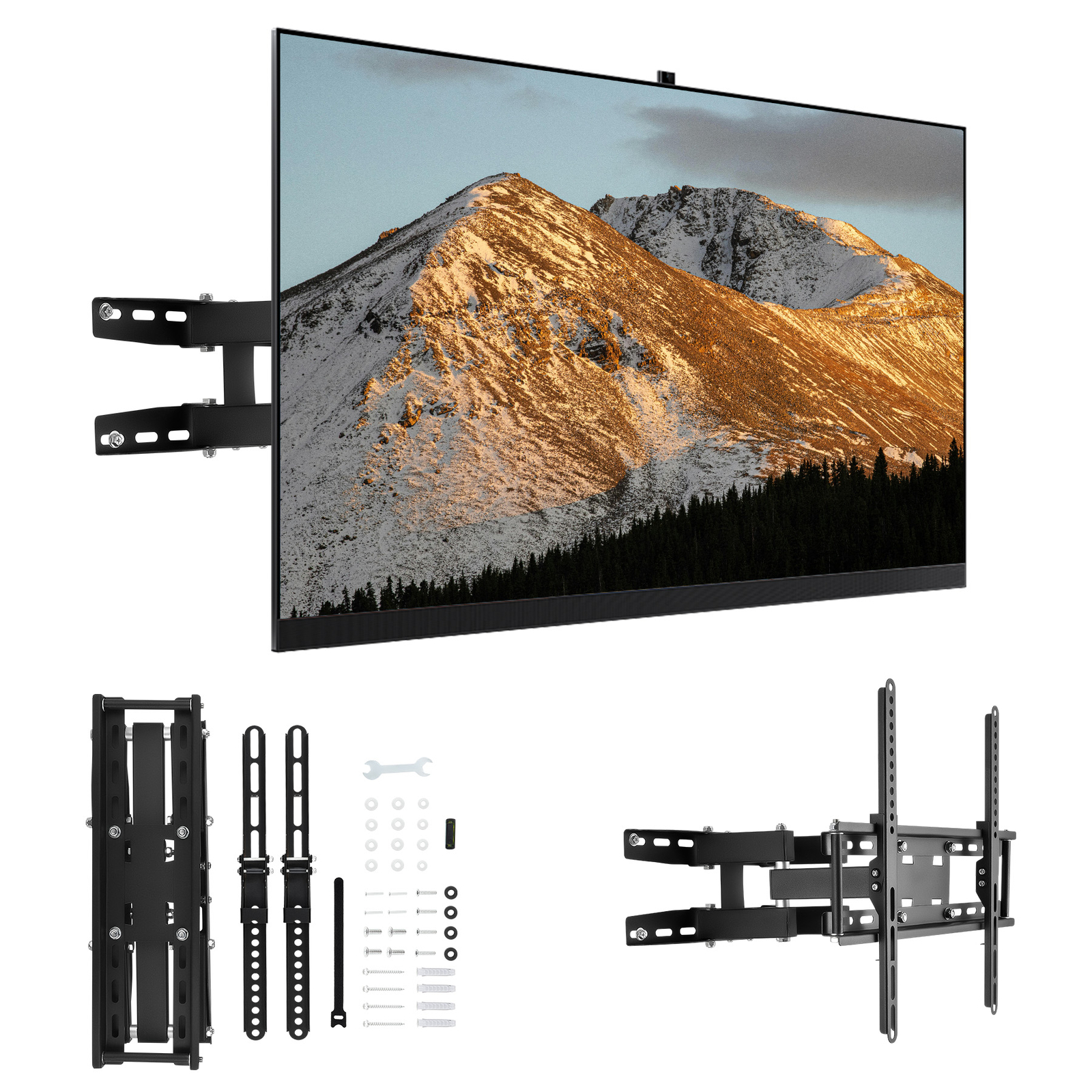 Full Motion HDTV TV Wall Mount Bracket 32 36 40 42 47 50 52 55 60 65 70 80 inch
