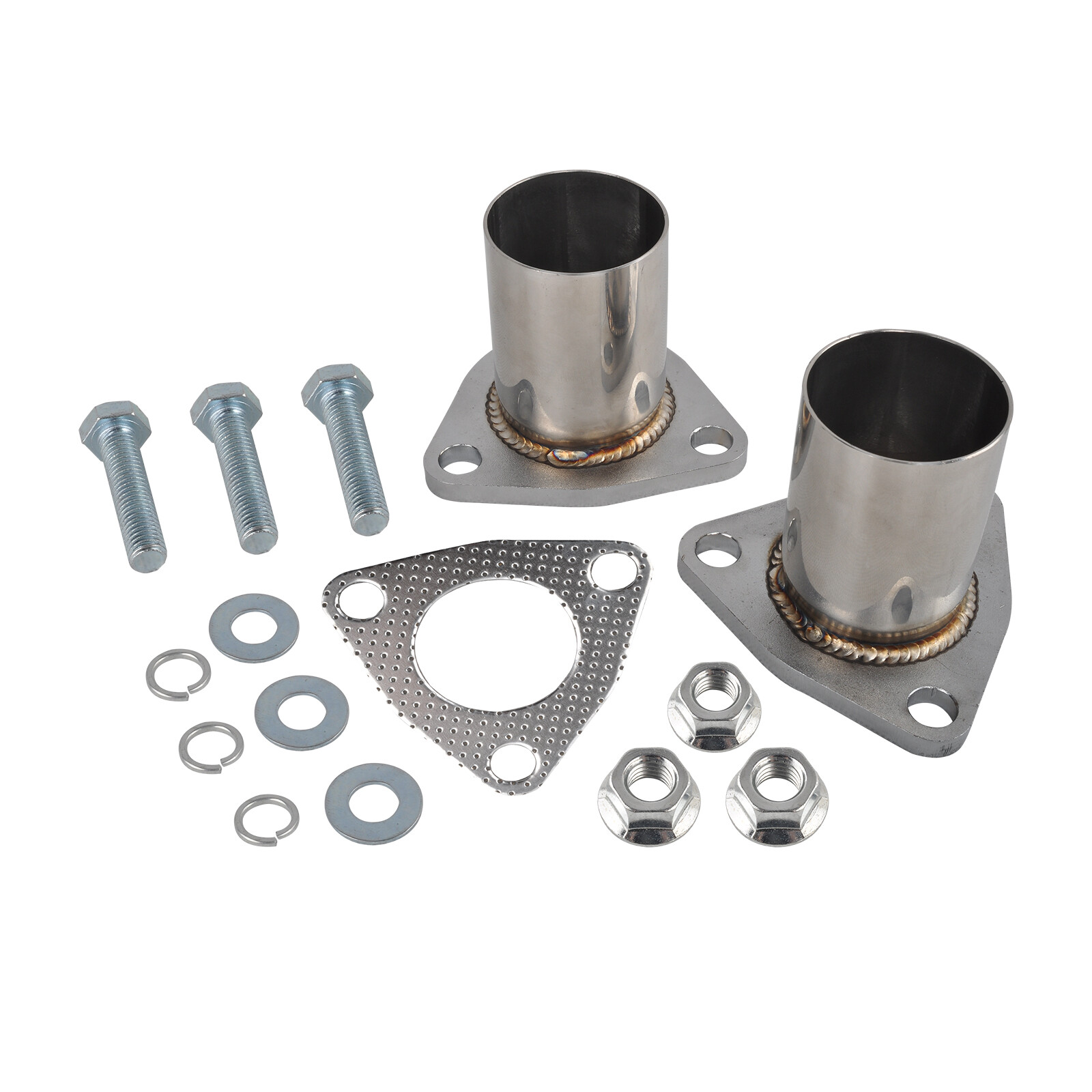 1.75''-2.5''OD Quick Fix Exhaust Spring Bolt Flange Repair Pipe Kit 2/3 Bolts