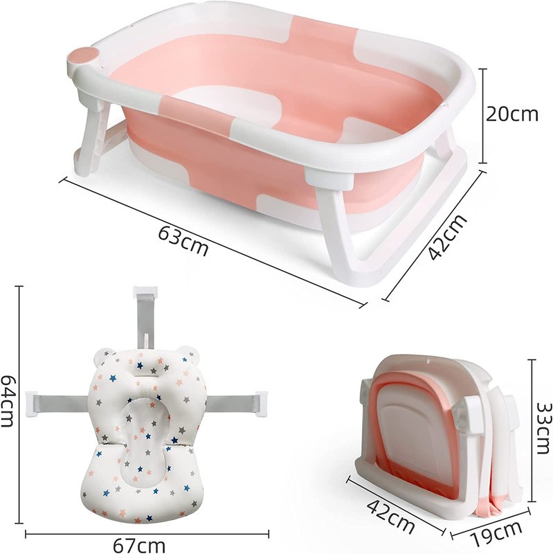 Foldable Infant Baby Bath Tub Newborn Saftey Portable Shower Bathtub 0-12M