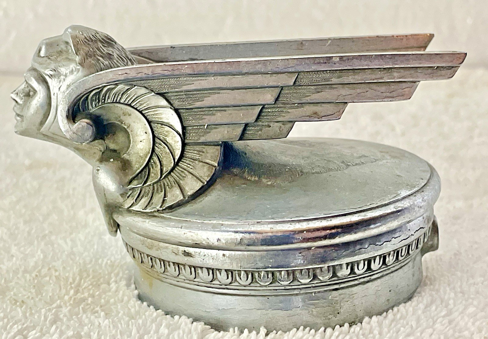 1929-1930 Chevrolet Winged Viking Aviator Radiator Cap Hood Ornament Art Deco