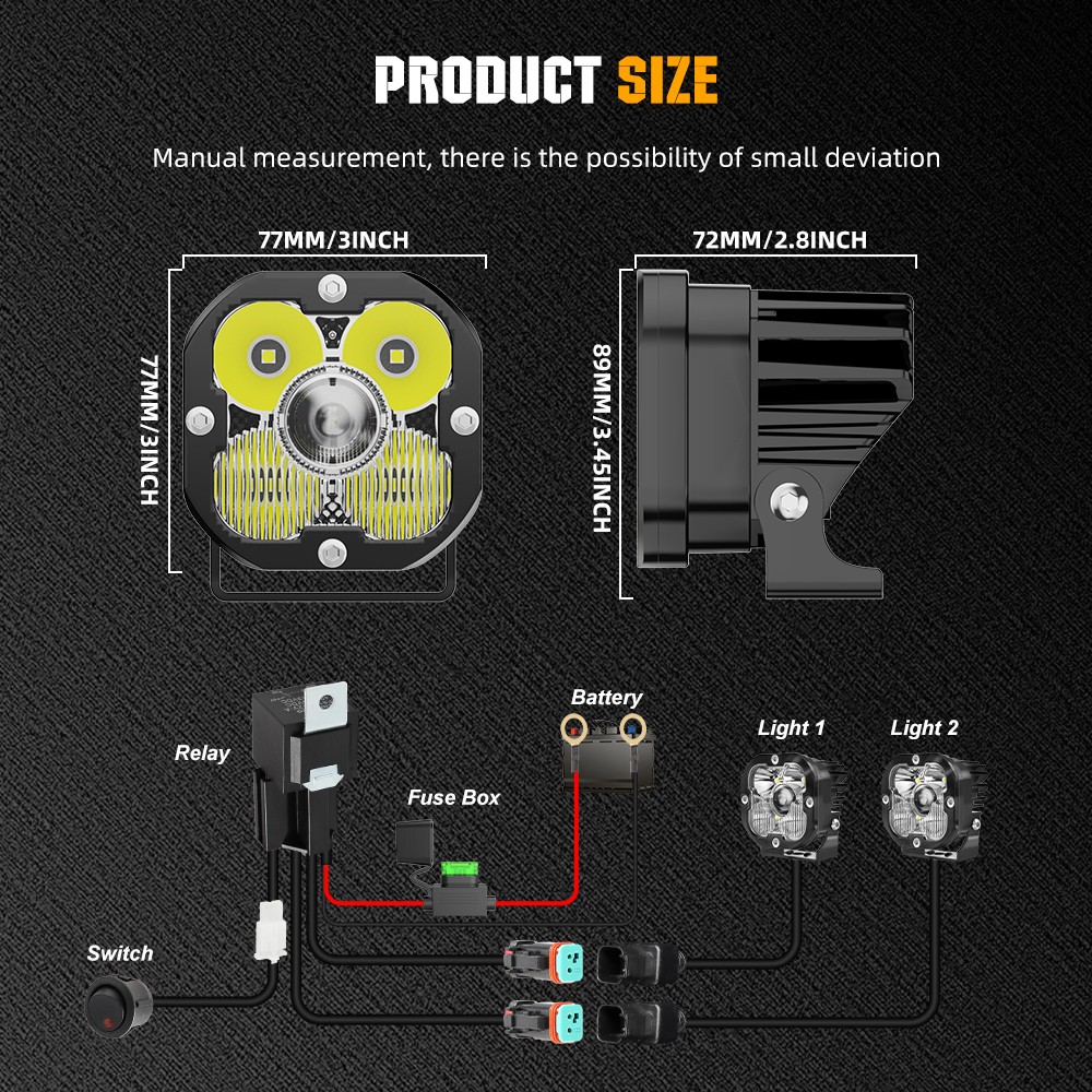 Colight Designs Squadron Sport LED Pair Driving/Combo Lights Kit w/ Wire Harness