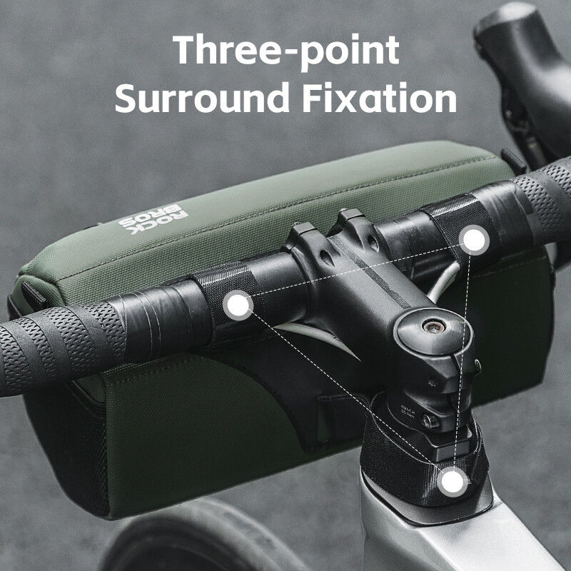 ROCKBROS Bike Front Handlebar Bag 2.2L Capacity Reflective Portable Storage Bag