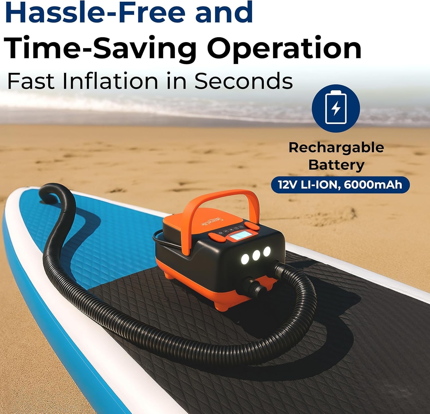 Inflatable Paddle Board Pump Compressor - 16PSI High Pressure SUP Inflator