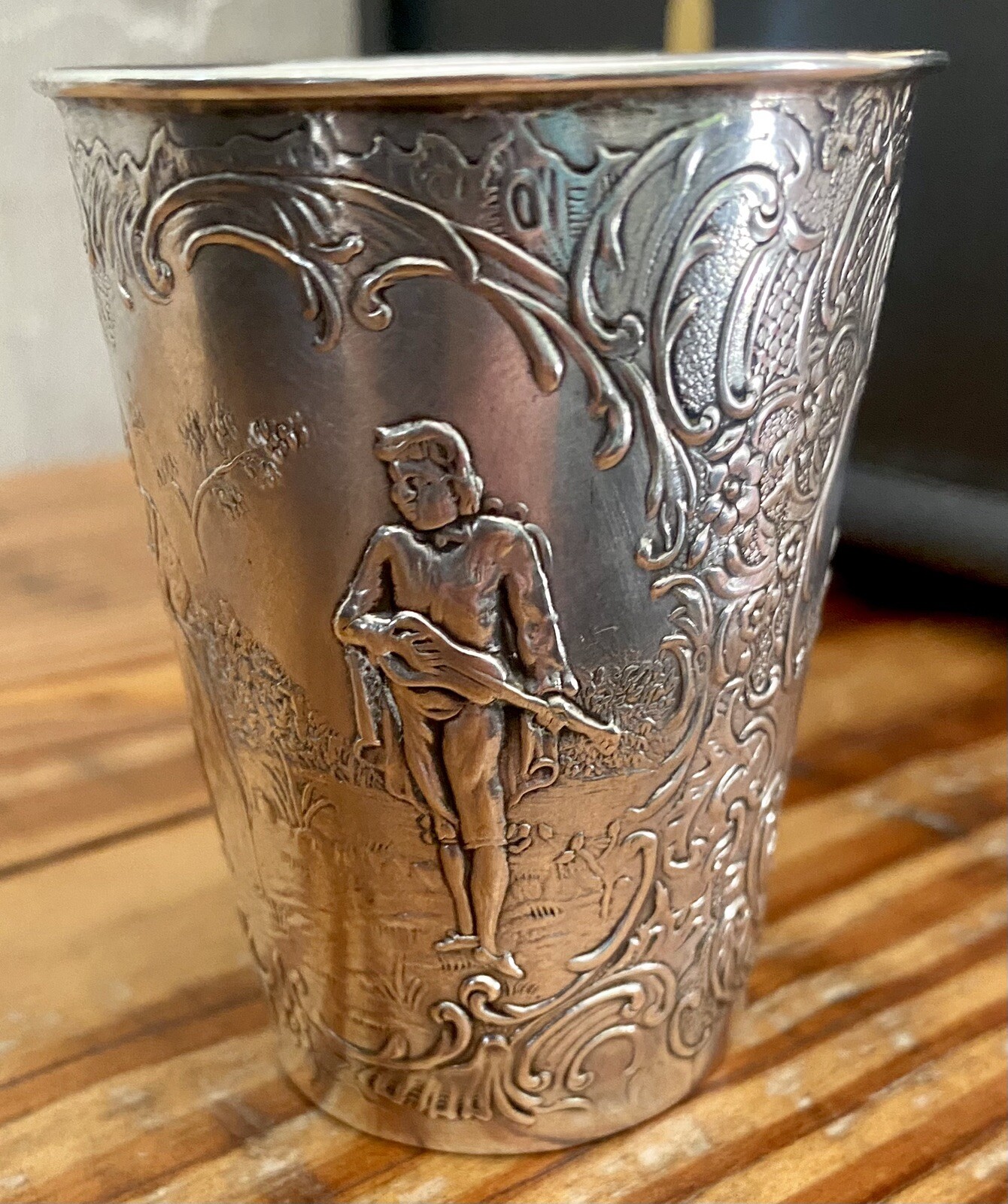 Ludwig Neresheimer German Hanau Repousse Silver Cup 3 Inch