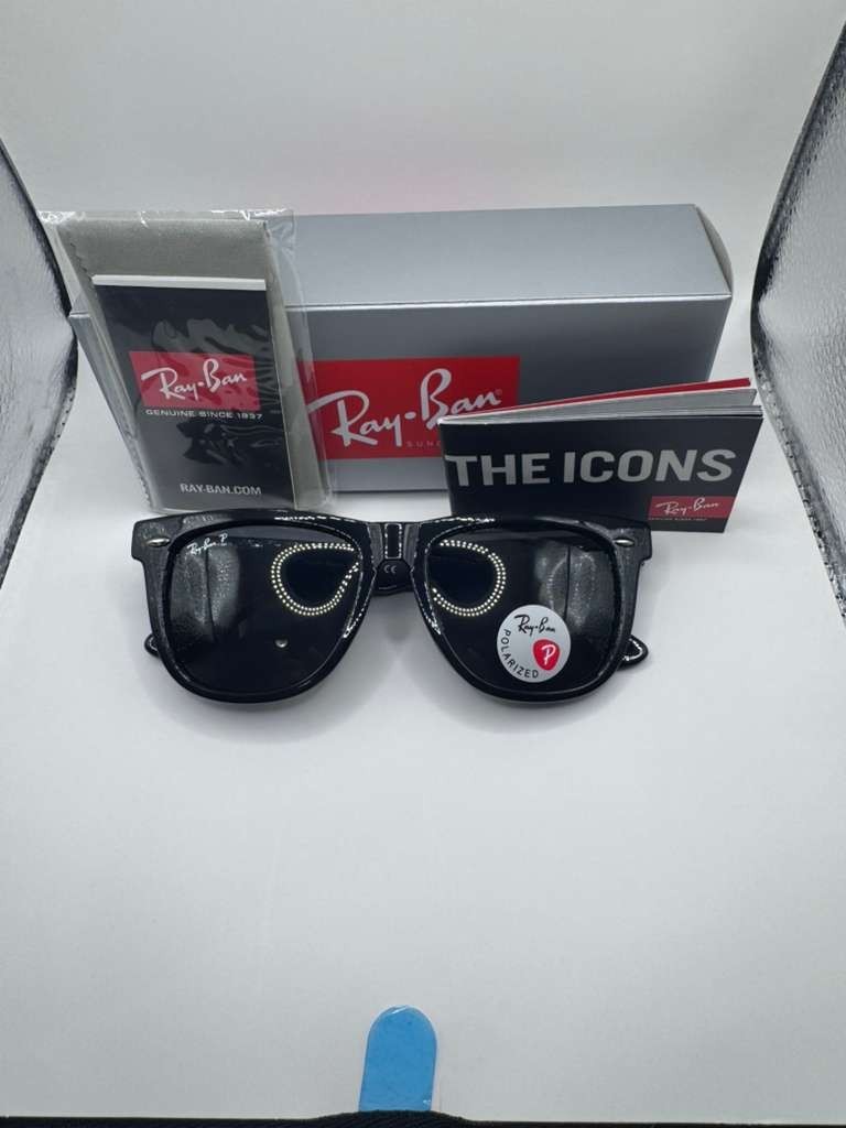 Ray-Ban RB2140 Original Wayfarer Polarized Sunglasses Black Frame Black Lens