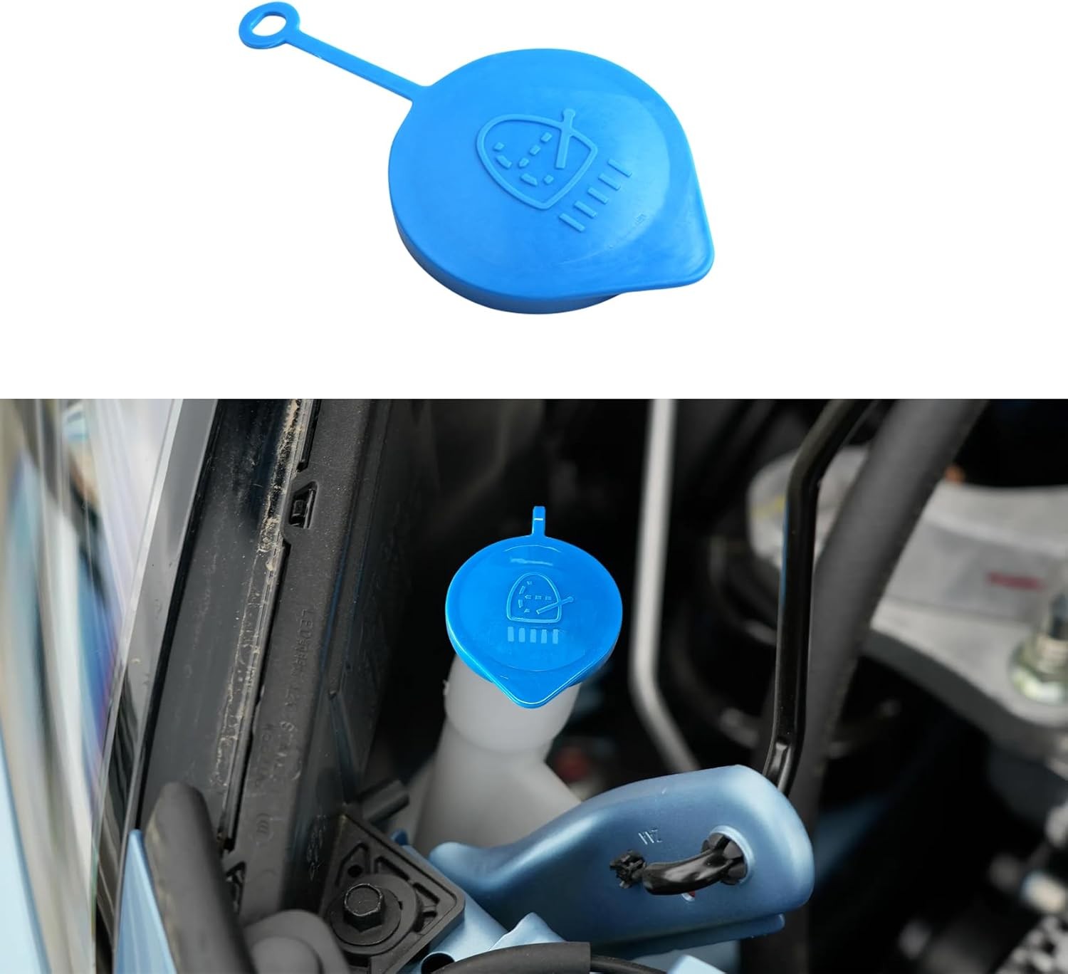 Windshield Washer Fluid Reservoir Cap, Washer Tank Cap, Windshield Washer Blue