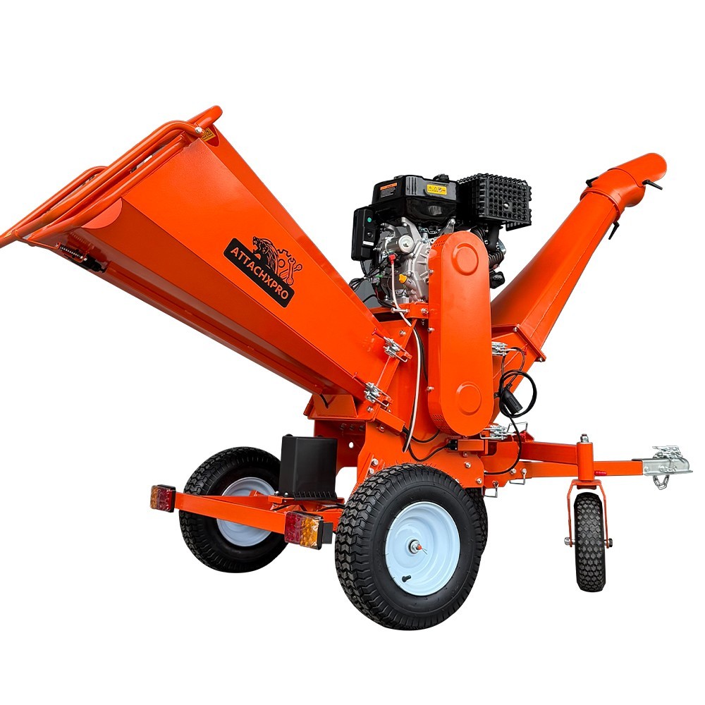 6'' 18hp Wood Chipper 450cc Gas Powered E-start 4-Wheel 12V/9A FREE SHIPPING