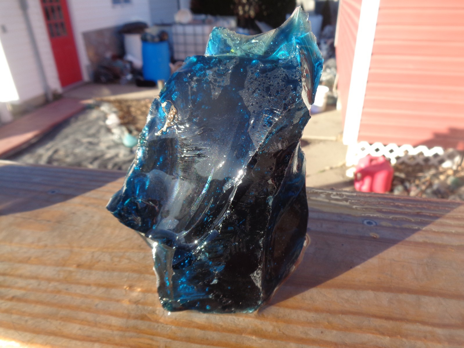 Glass Rock Slag Pretty Clear Avon Blue 3.0 lbs 93A Rocks Landscape Aquarium