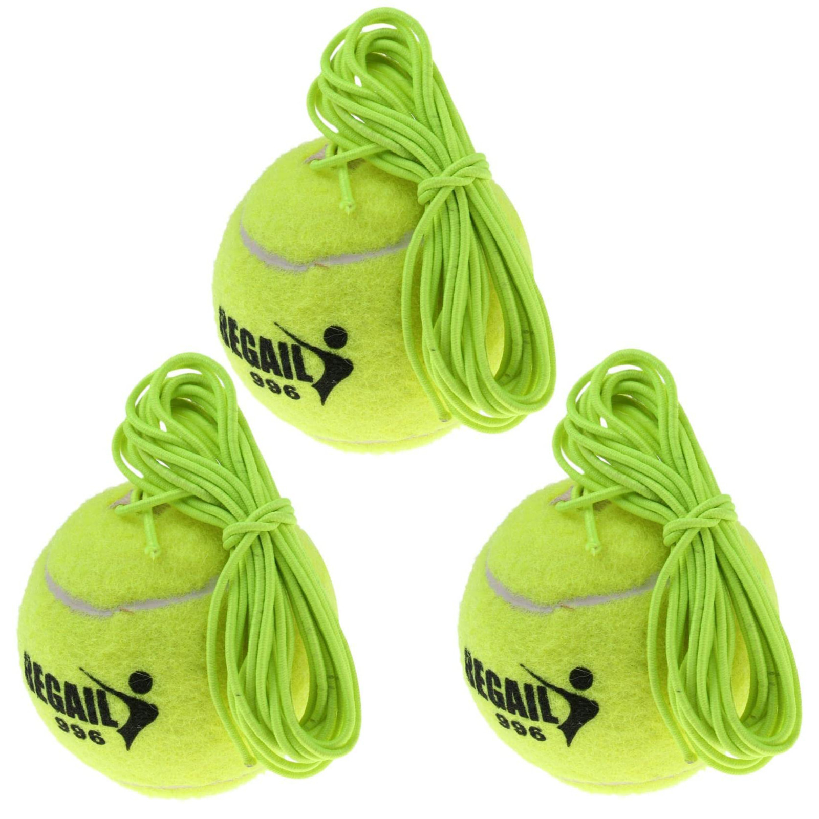 3Pcs Tennis Trainer Rebounder Ball with Elastic Rubber Rope for Tennis Practice