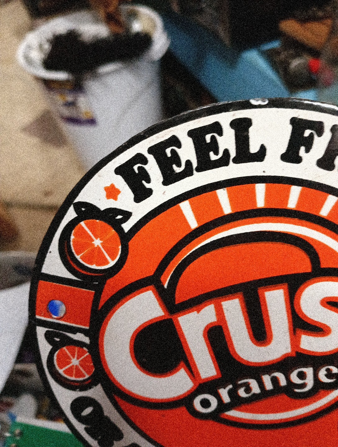 Round Porcelain Feel Fresh! Orange Crush Sign