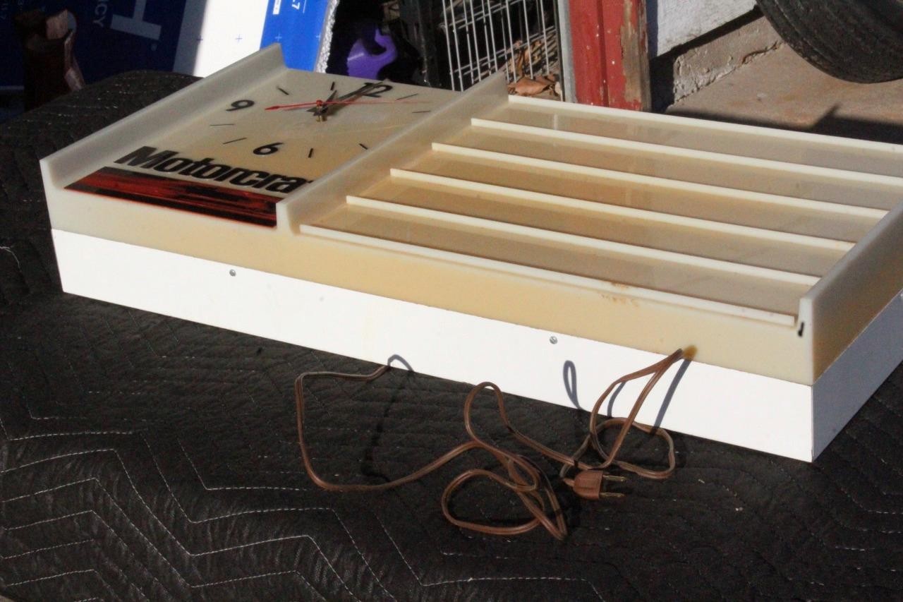 Vintage 1970s Motorcraft Clock Menu Board Sign Ford GT40 Cobra Shelby Mustang