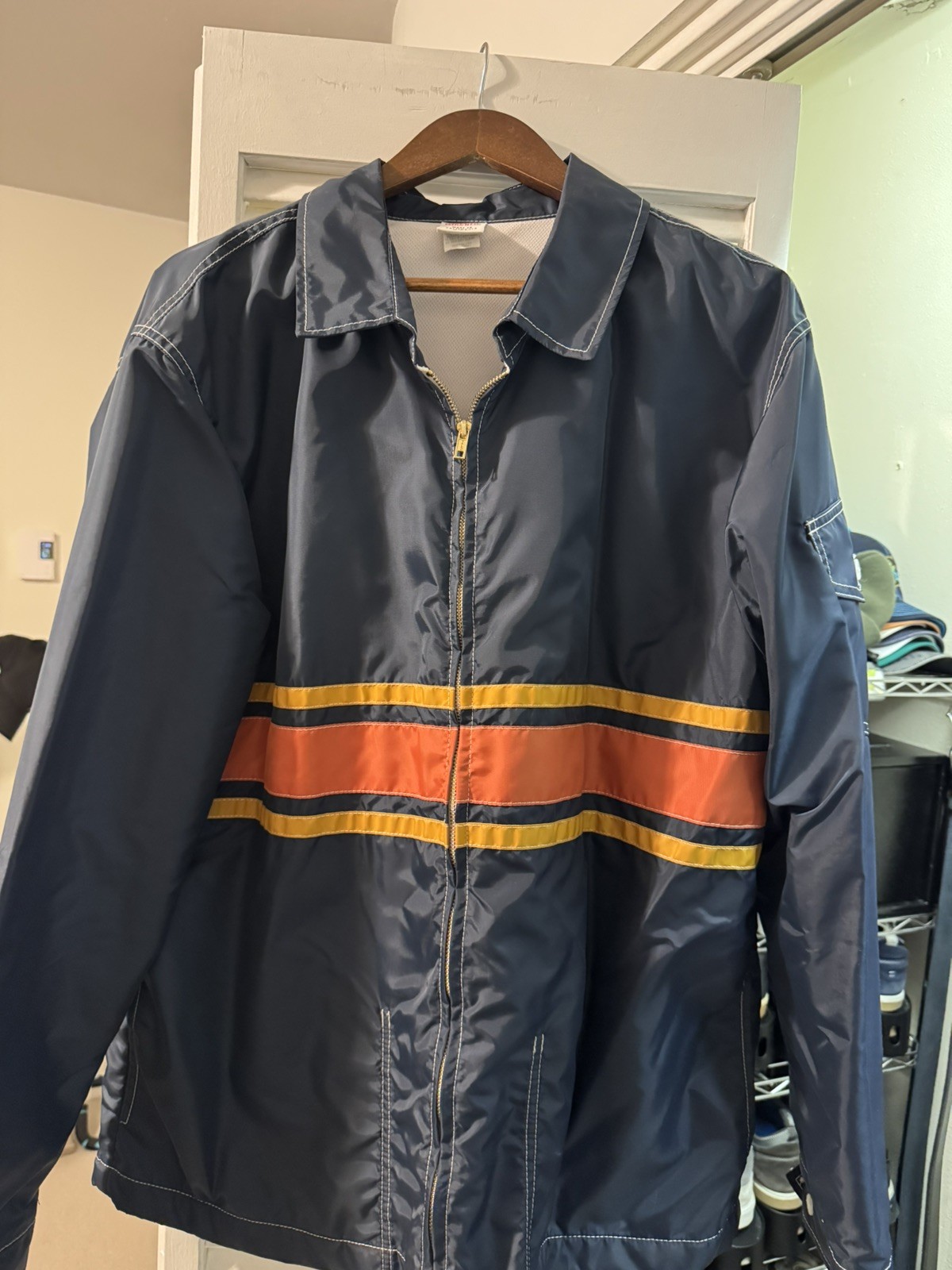 Birdwell Men's 3 Stripe Competition Jacket - Navy, Paprika/Gold XXL