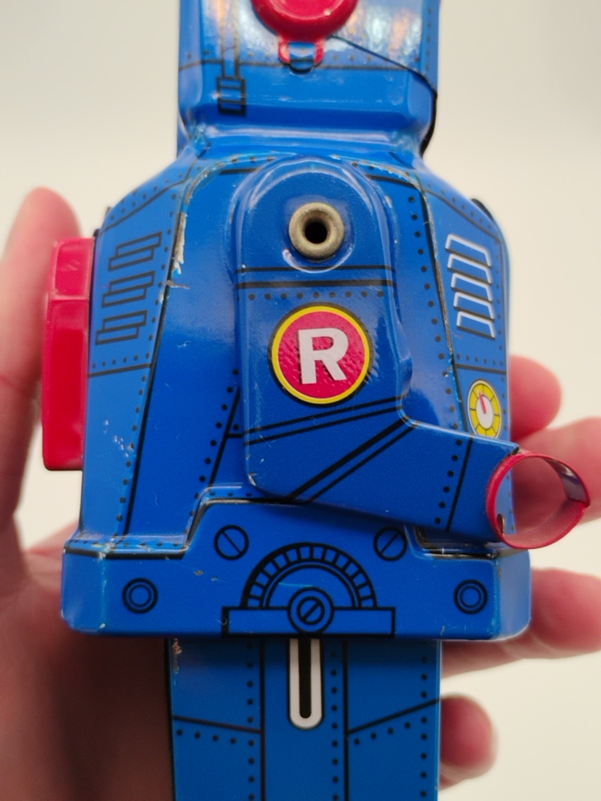 Unbranded No. MS403 Wind-Up 7" Walking Blue Space Robot, Working Partially