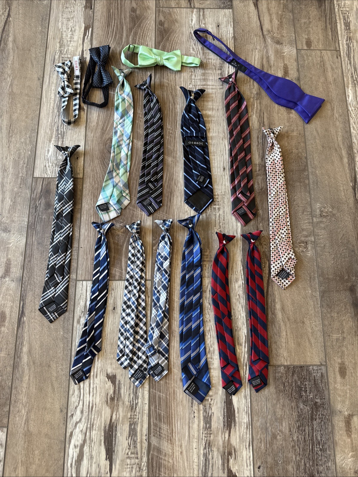 Ties For Children/Preteens Includes Clip Ons And Bow Ties Lot Of 16