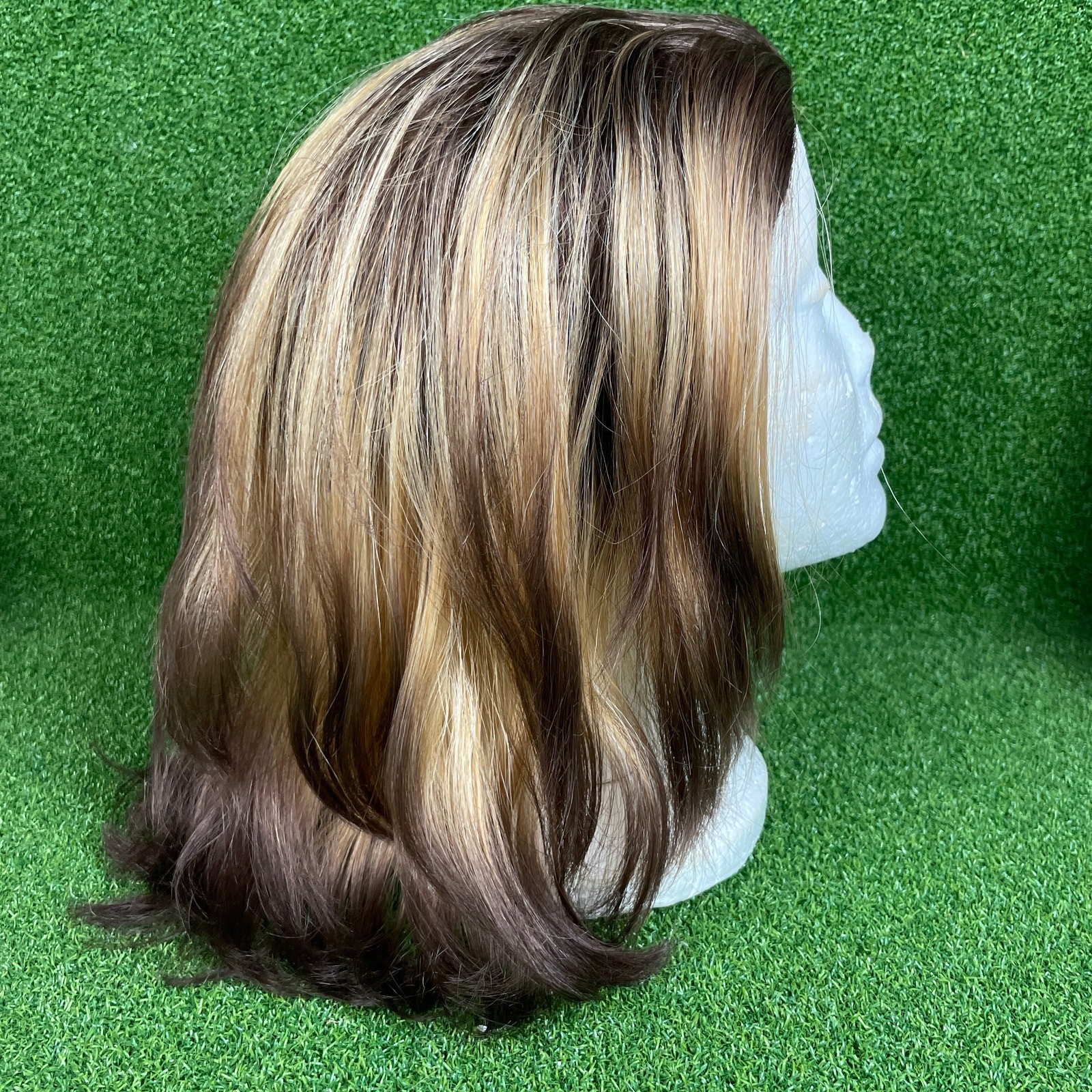 Midway Light Blonde Ombre Layered Shoulder Length Lace Hair Wig