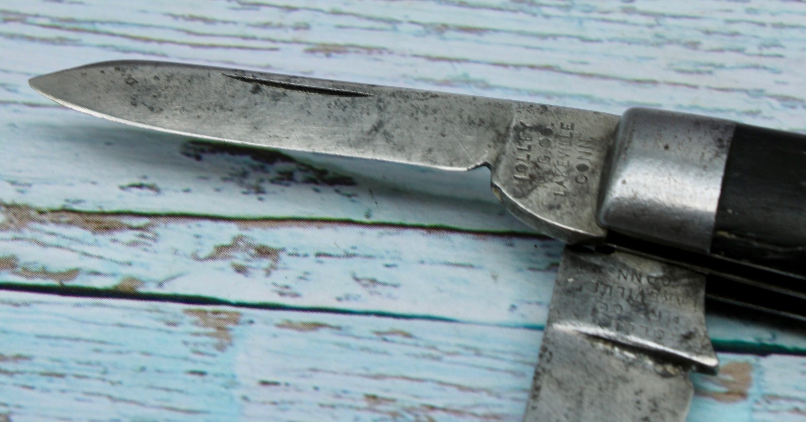 1854-1930 Holley MFG Co. Lakeville Con. Ebony Jack Knife