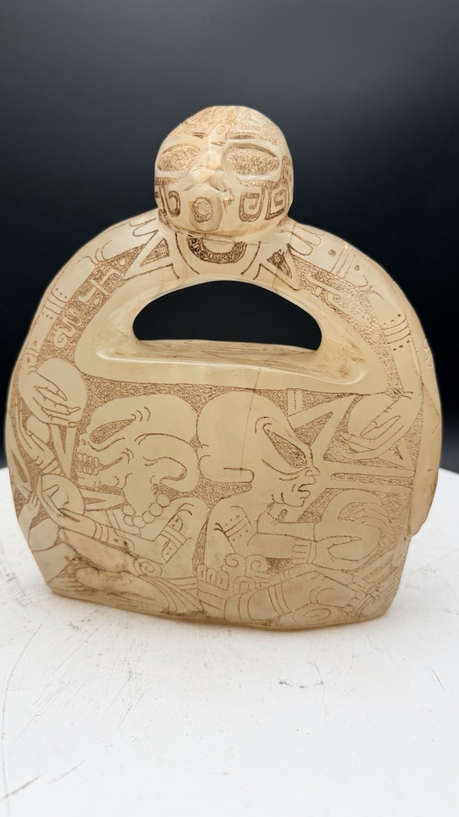 Glowing Calcite Aliencarving Handbag Guerrero Mexico Ojuelos