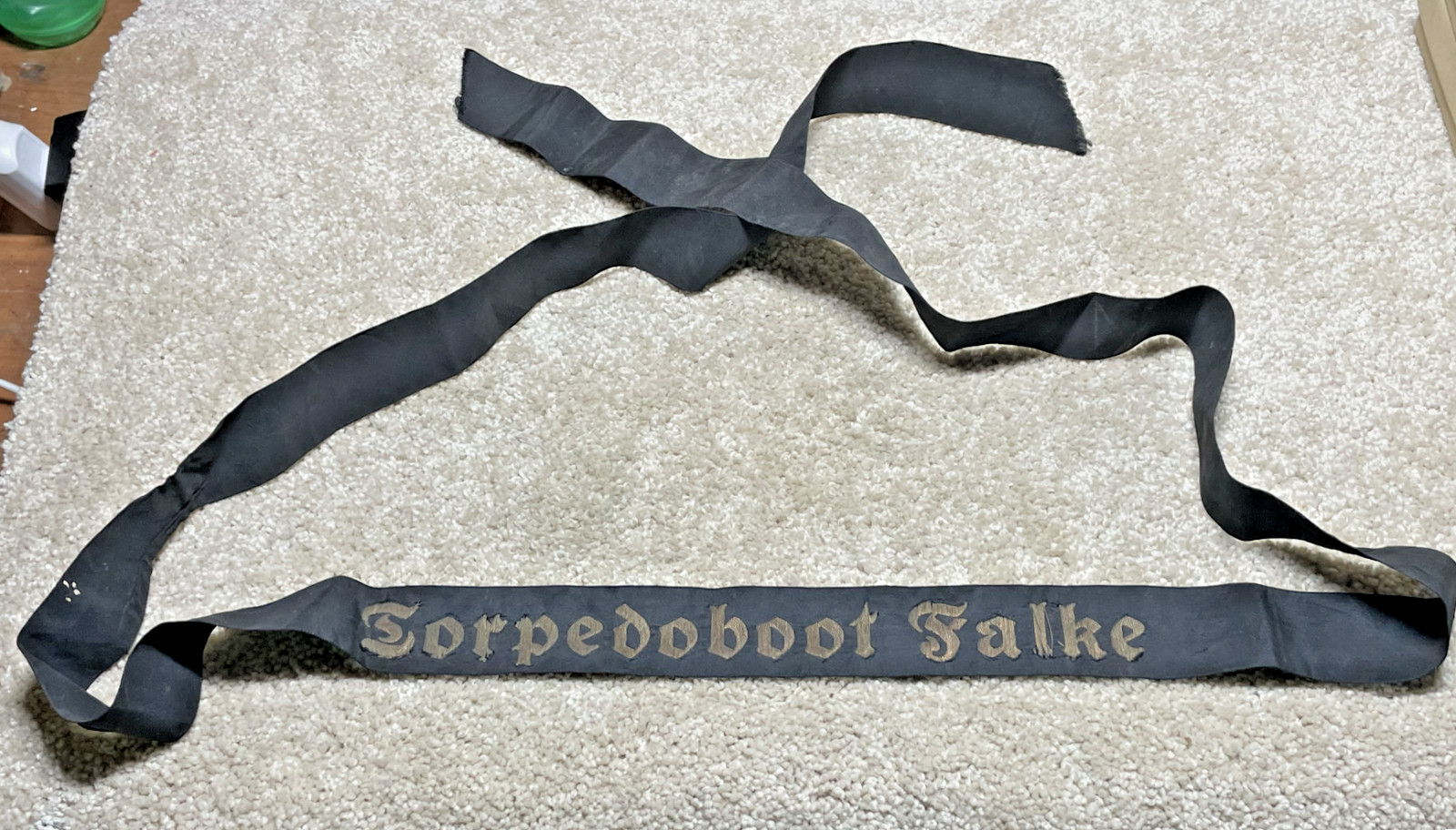 Original German Torpedoboot Falke Cap Tally WWi WWii Torpedo Boat