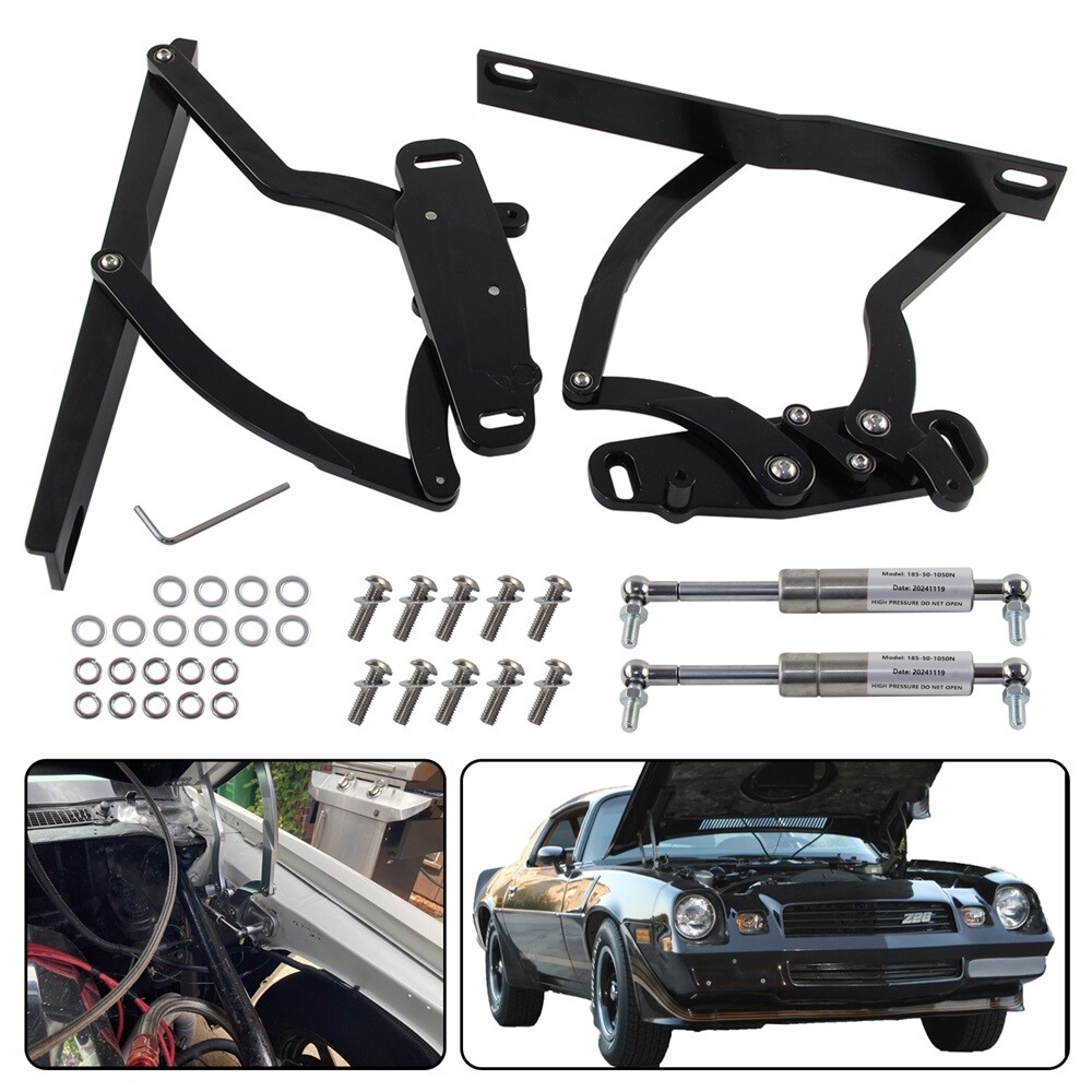 Billet Hood Hinge Kit Pair For Chevrolet Camaro & Pontiac Firebird 1970-1981