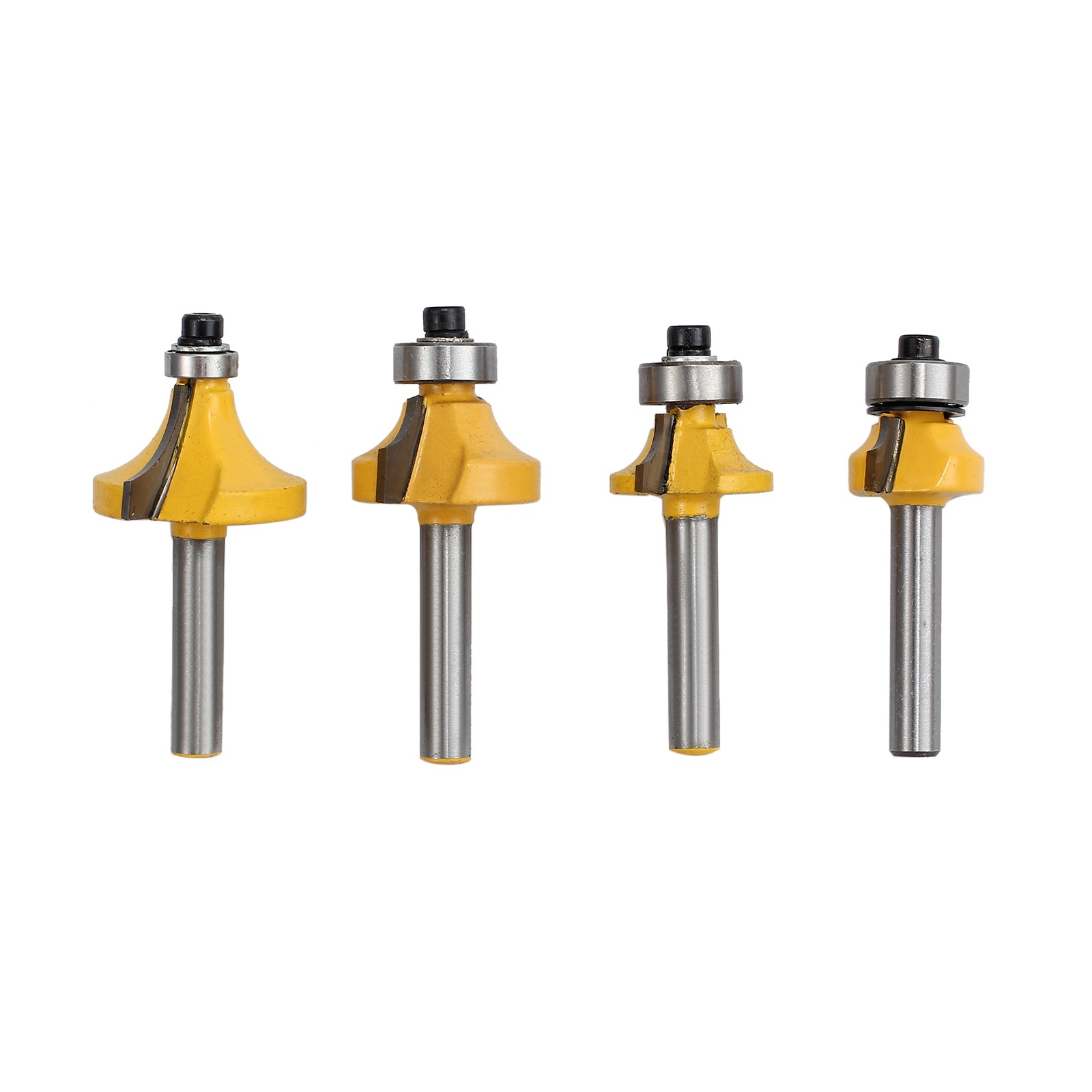 4PCS Round Over Edge Forming Router Bit 1/4" Shank 1/2'' 3/8''1/4'' 1/8'' Radius