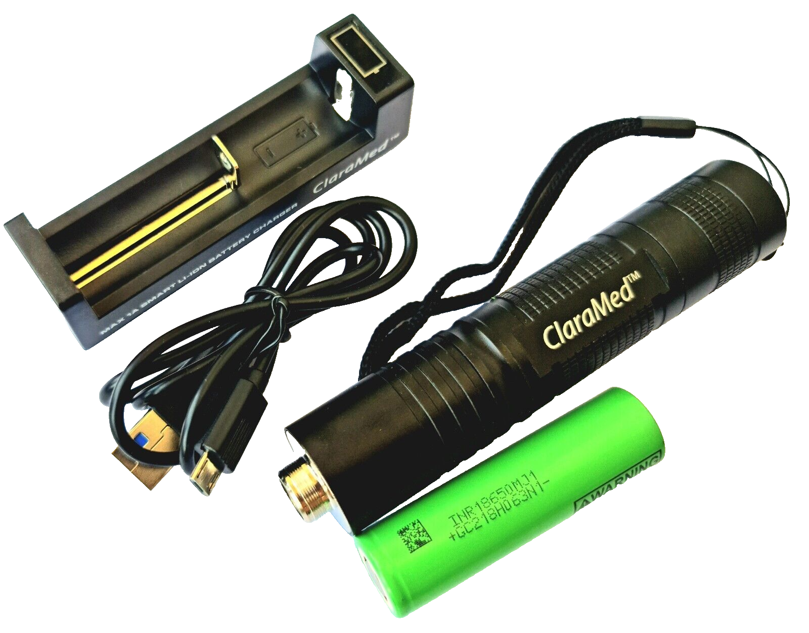 ClaraMed Endoscope LED Light Source + LG Battery + Smart Charger. L1