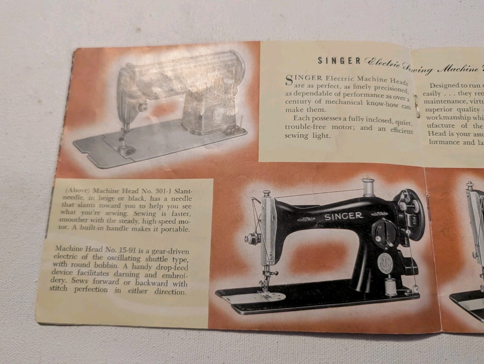 Vintage Singer Electric Sewing Machines Models Catalog Brochure Featherweight
